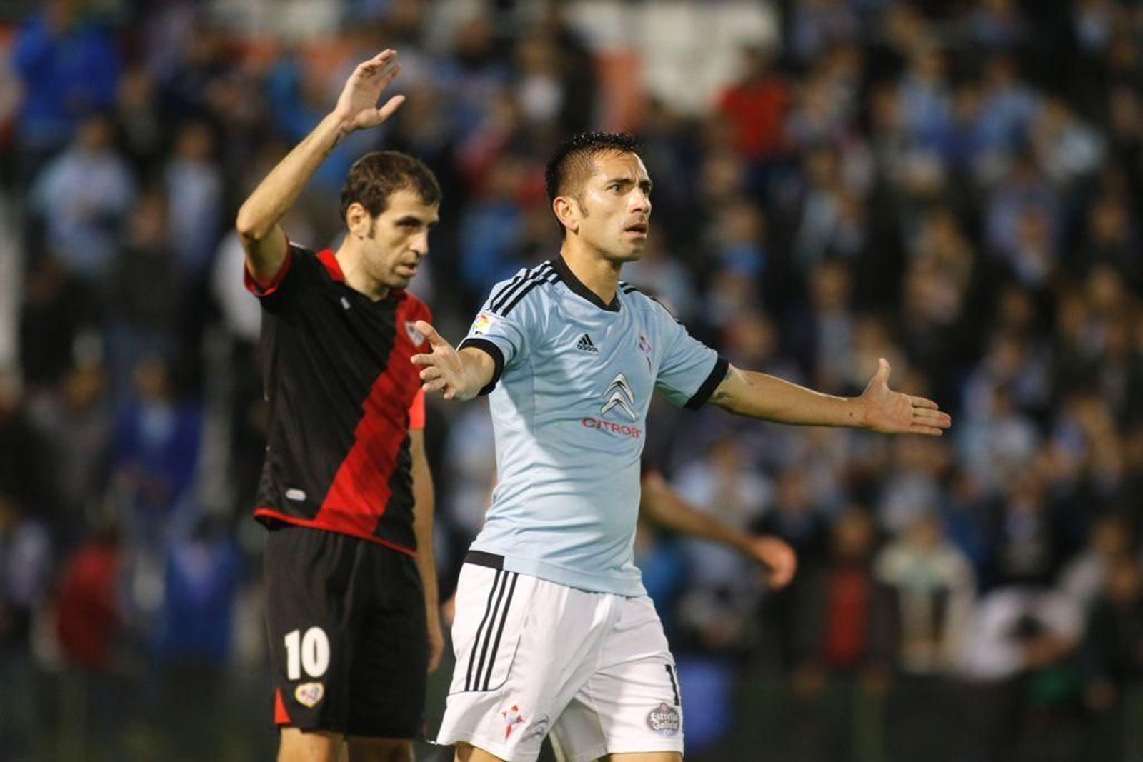 En la primera vuelta liguera, sólo el Celta y el Getafe ganaron en posesión al Rayo Vallecano. // JV Landín