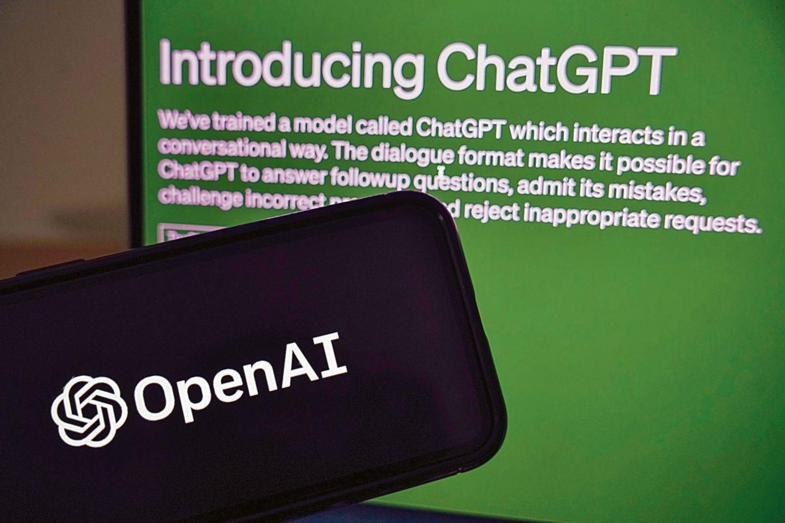 Imagen de la página de introducción de ChatGPT, de la empresa Open AI.