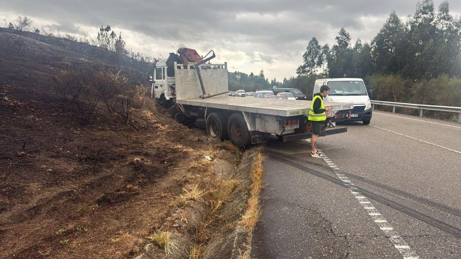 El camión involucrado en el accidente.