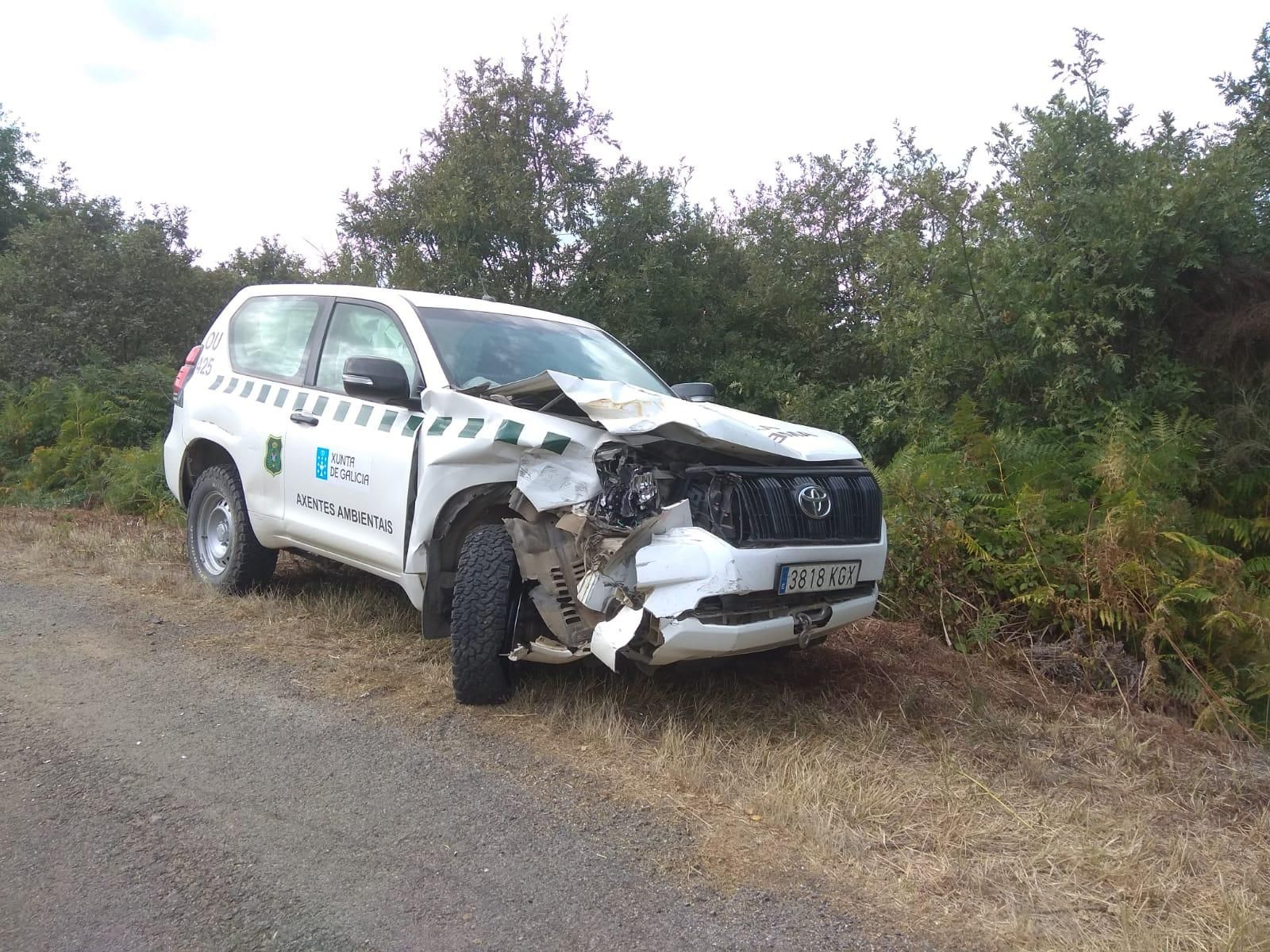 Estado de uno de los vehículos accidentados.