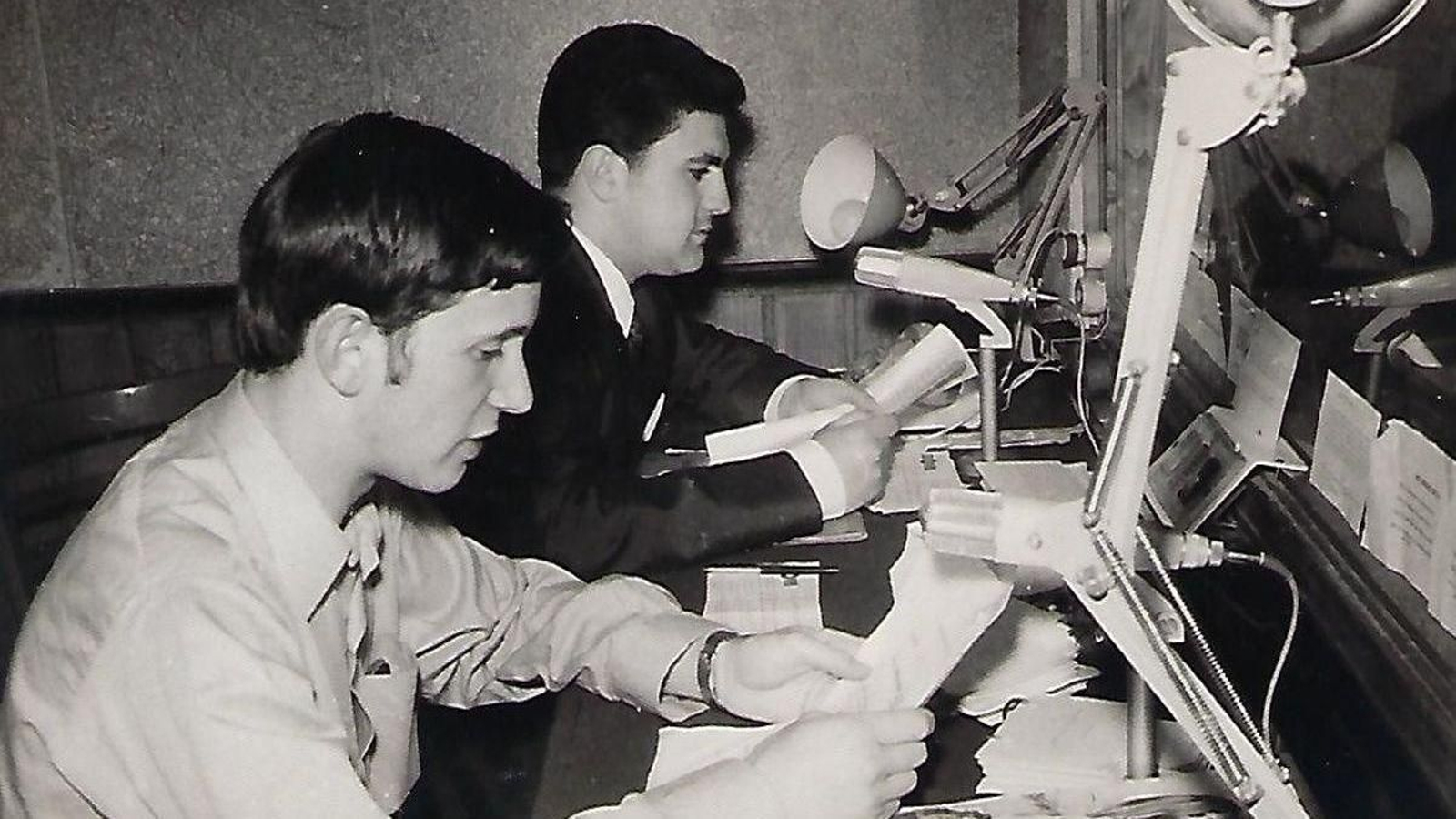 Con Carlos Cabaleiros en los estudios de Radio Popular.