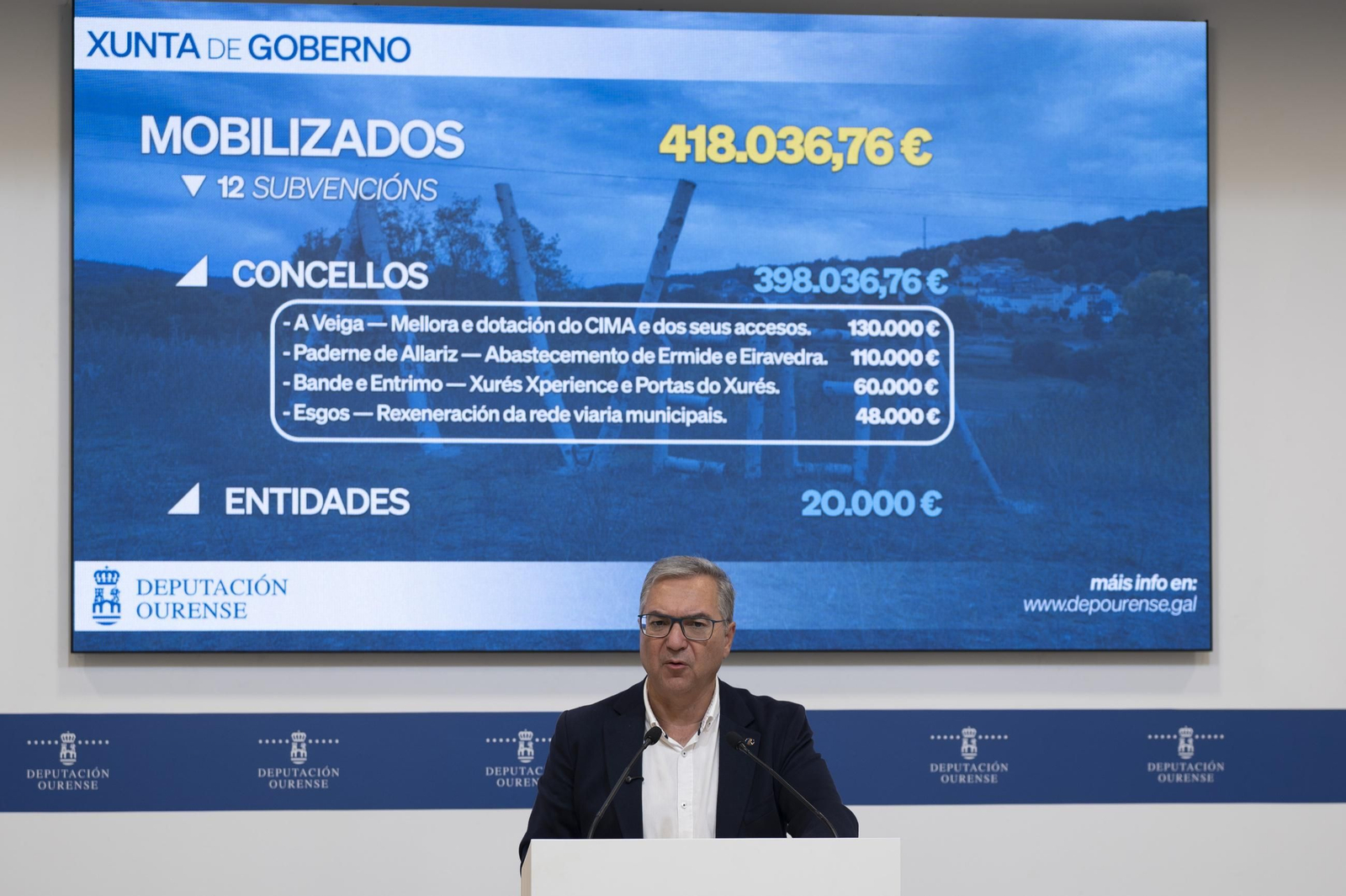 Luis Menor durante su comparecencia tras la Xunta de Goberno.