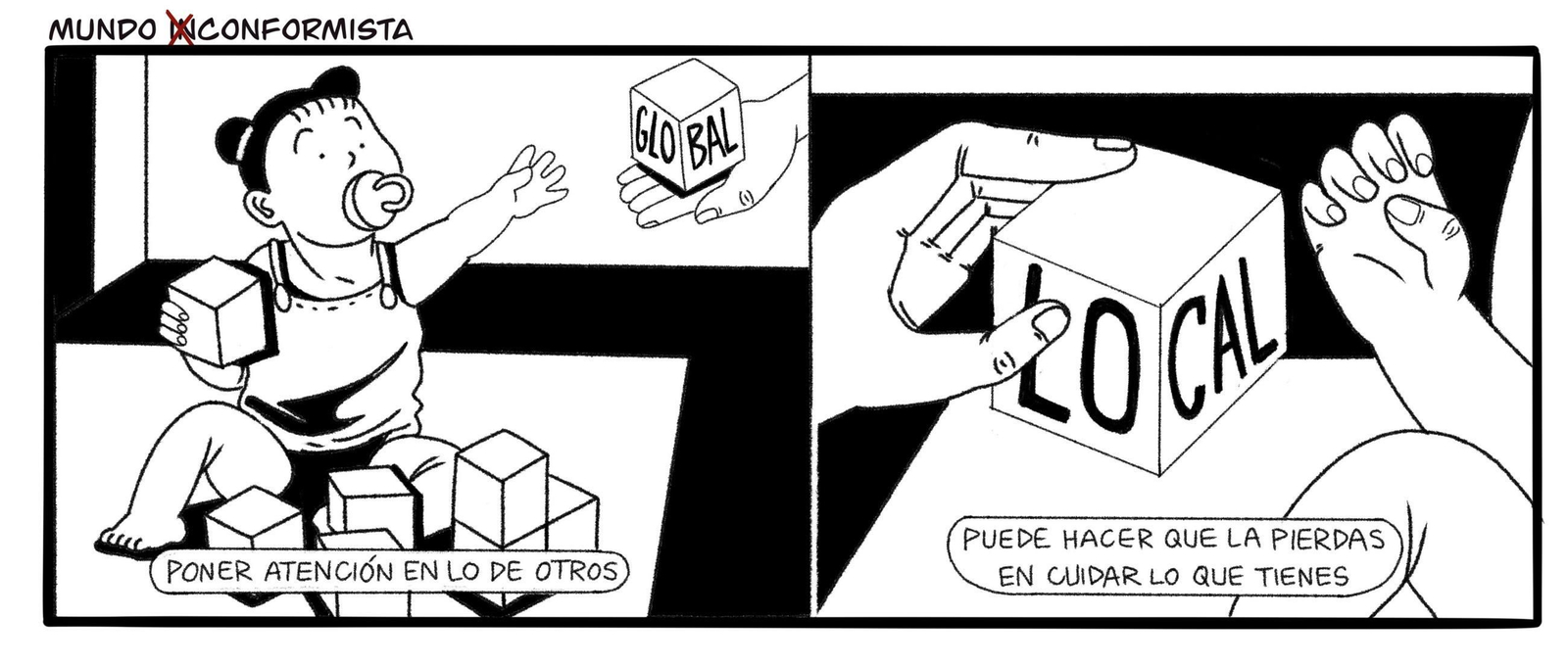 Tiras gráficas en enero de 2026: Mundo (in)conformista, por @txarka.ilustración