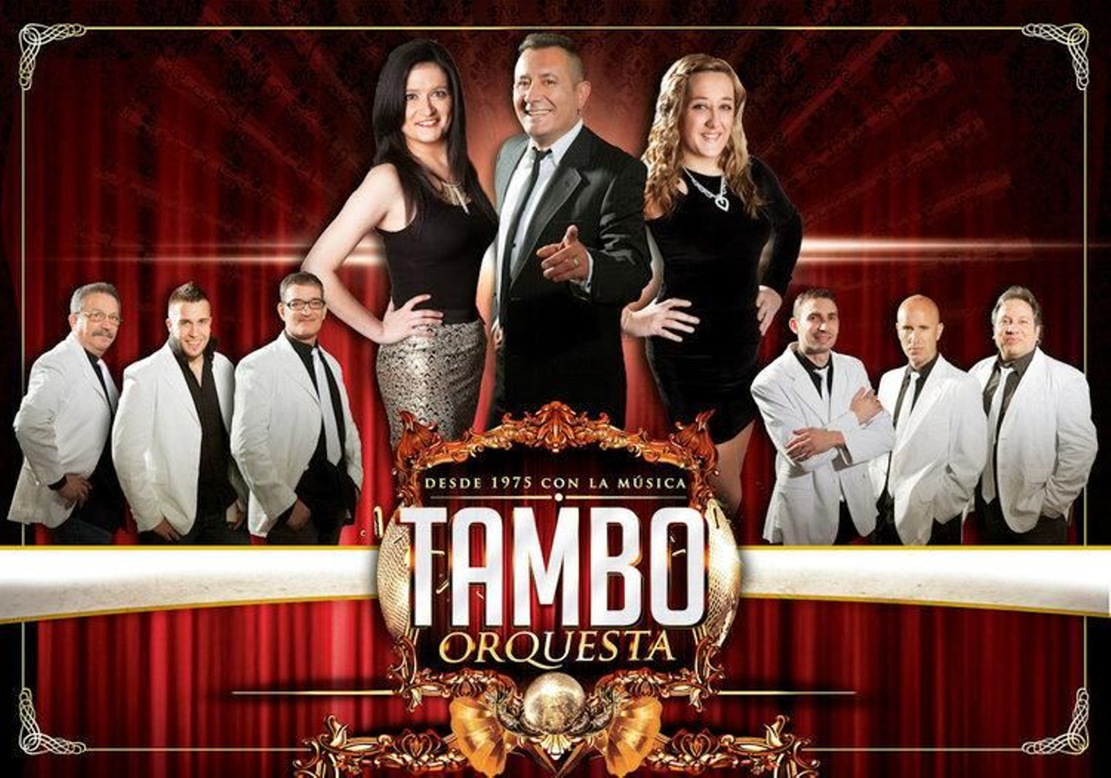 Los nueve componentes de la orquesta Tambo, que recientemente grabaron un disco