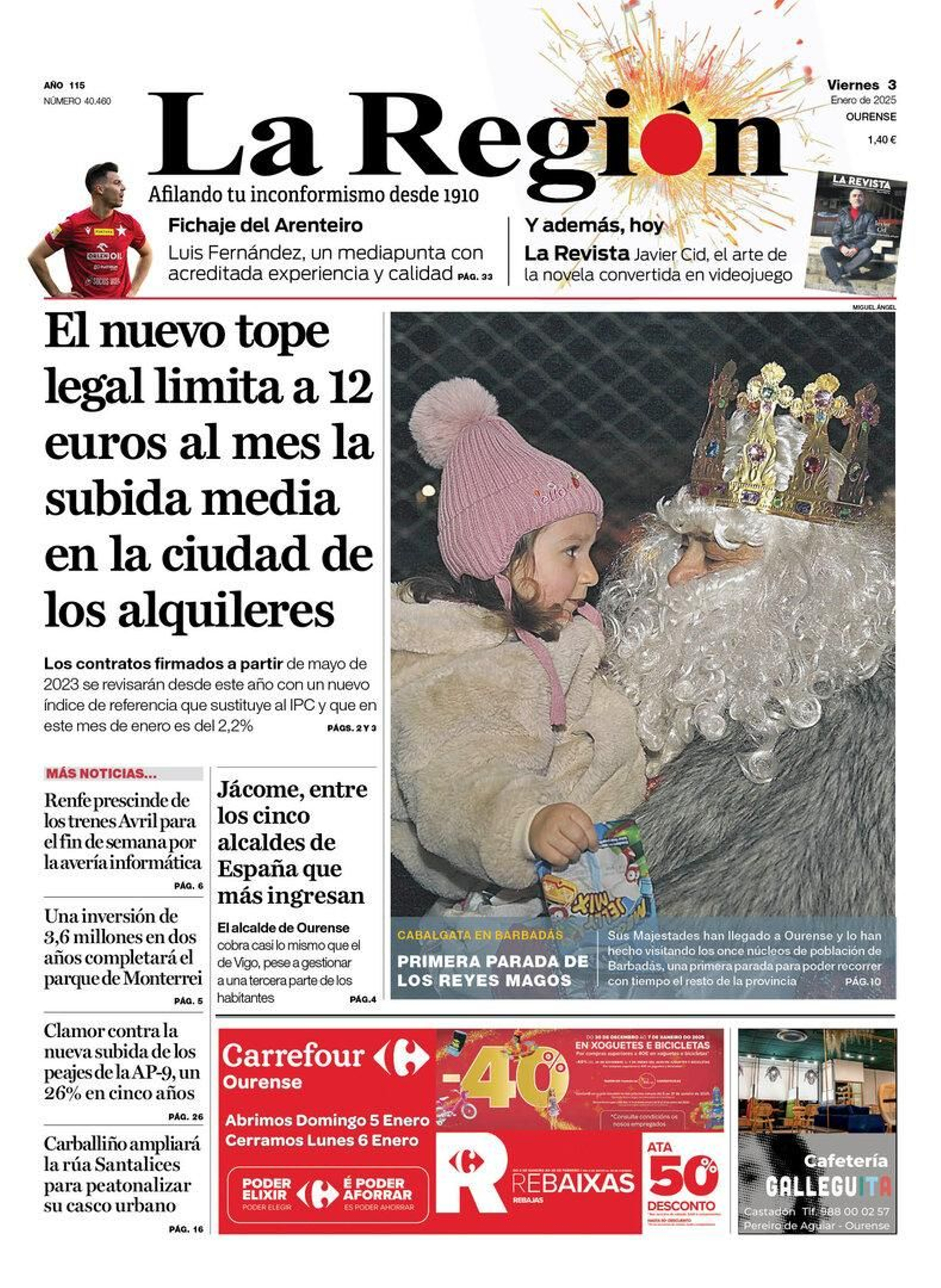La portada de La Región.