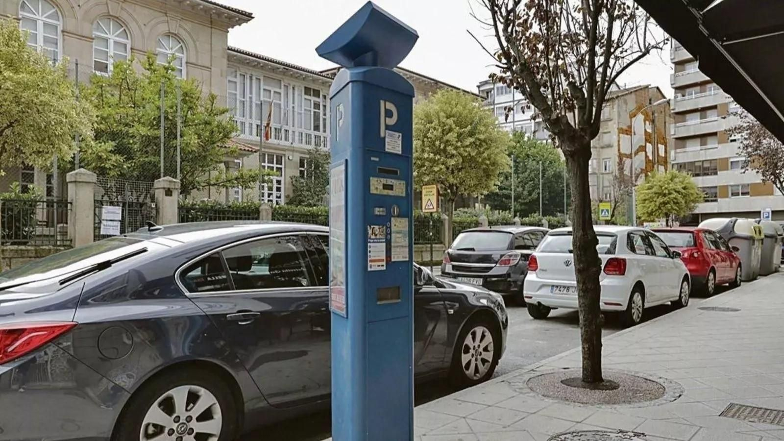 Uno de los parquímetros que quedó sin efecto.