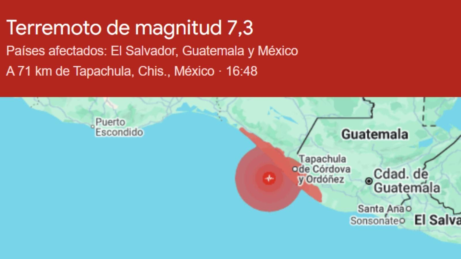 El temblor sacudió el sur de México y Guatemala, donde permanece vigente el aviso por riesgo de tsunami.
