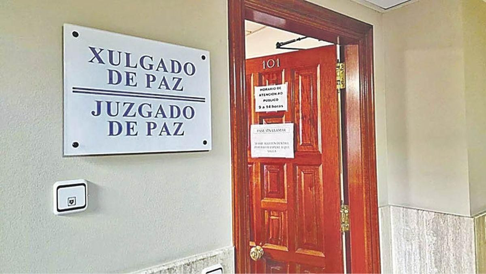 Imagen del antiguo juzgado de paz de Nigrán, ahora reconvertido en oficina municipal de Justicia.