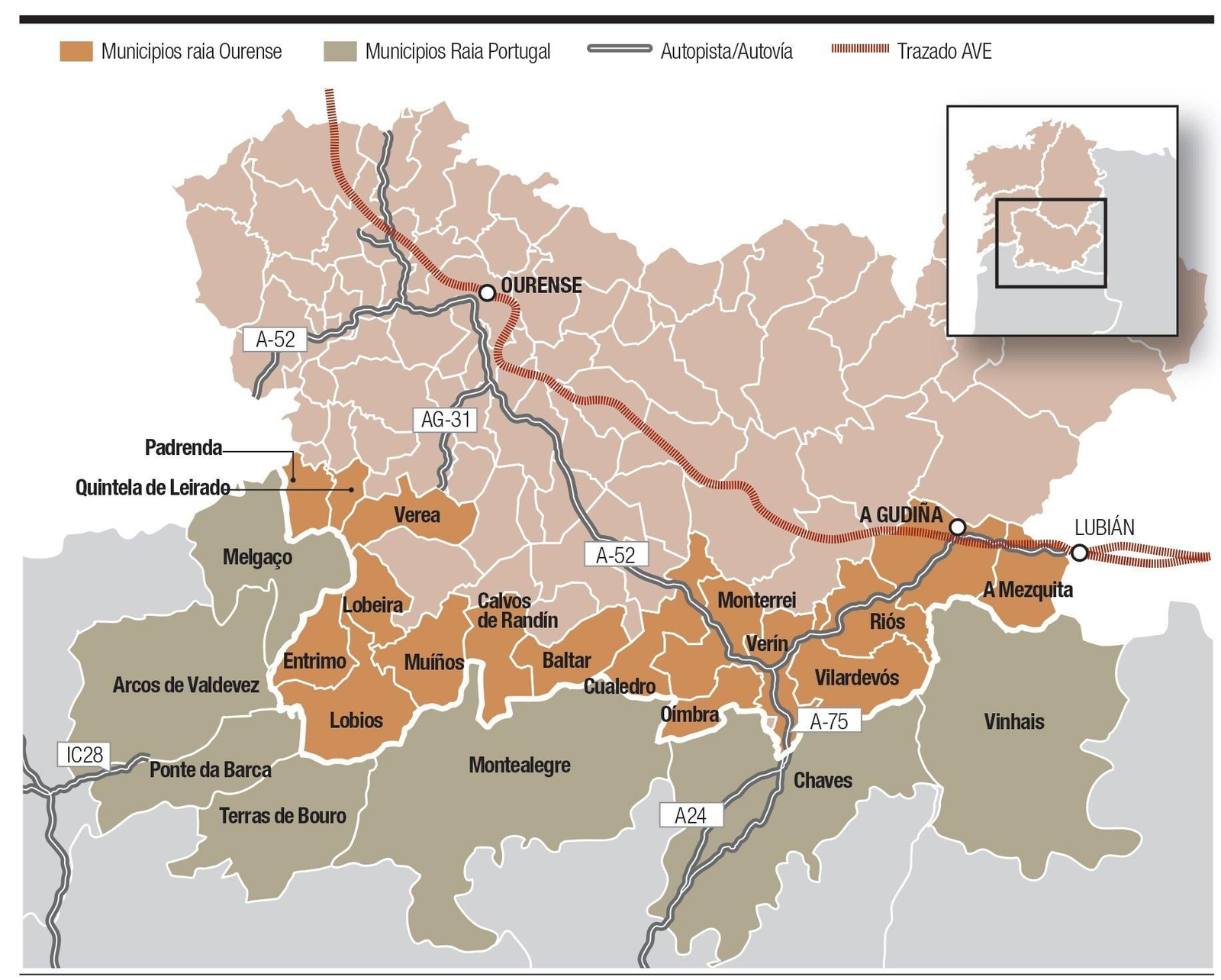 Los municipios de la Raia.