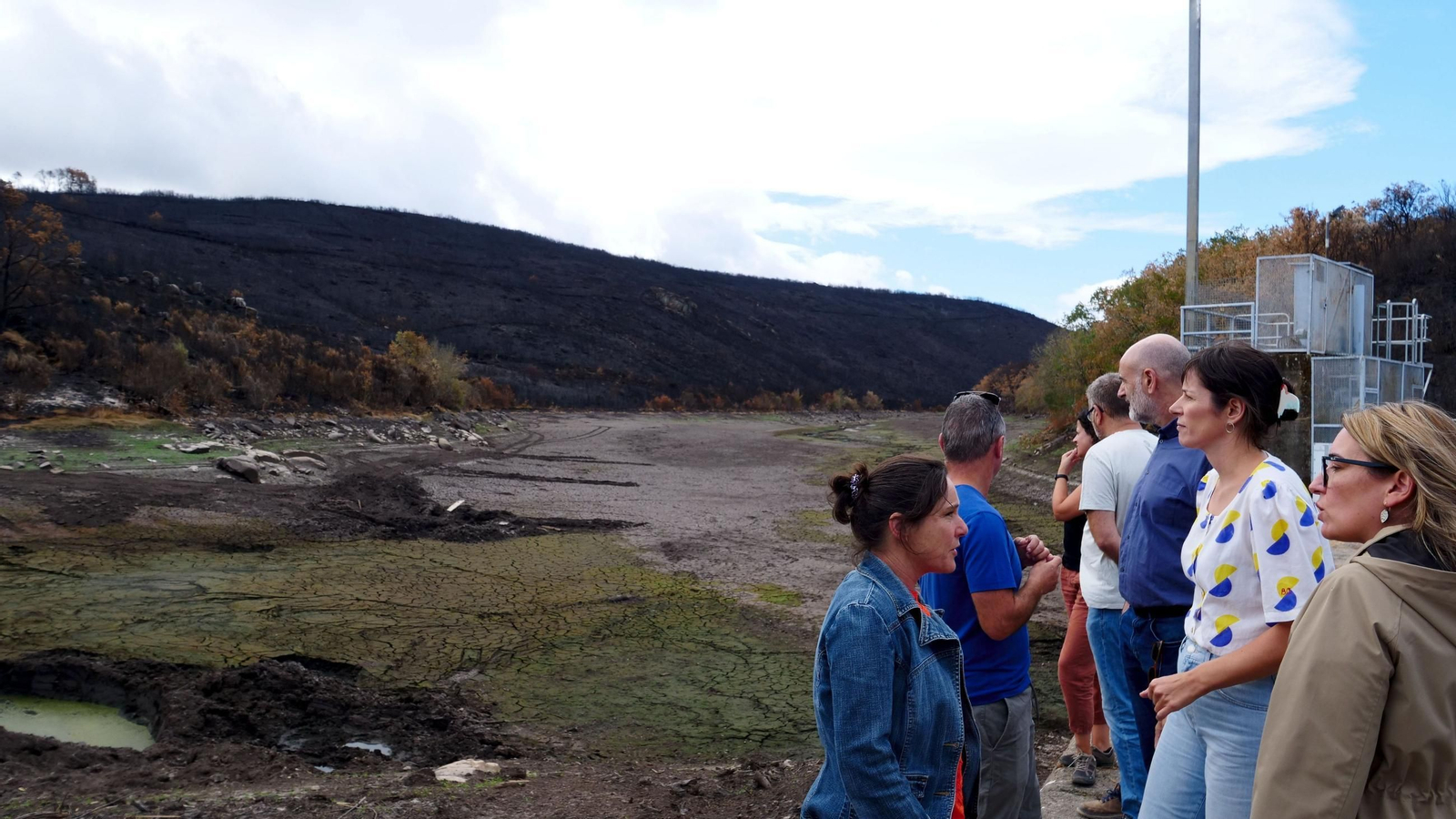 Visita de cargos del BNG a la presa de As Chás de Oímbra, el pasado septiembre.