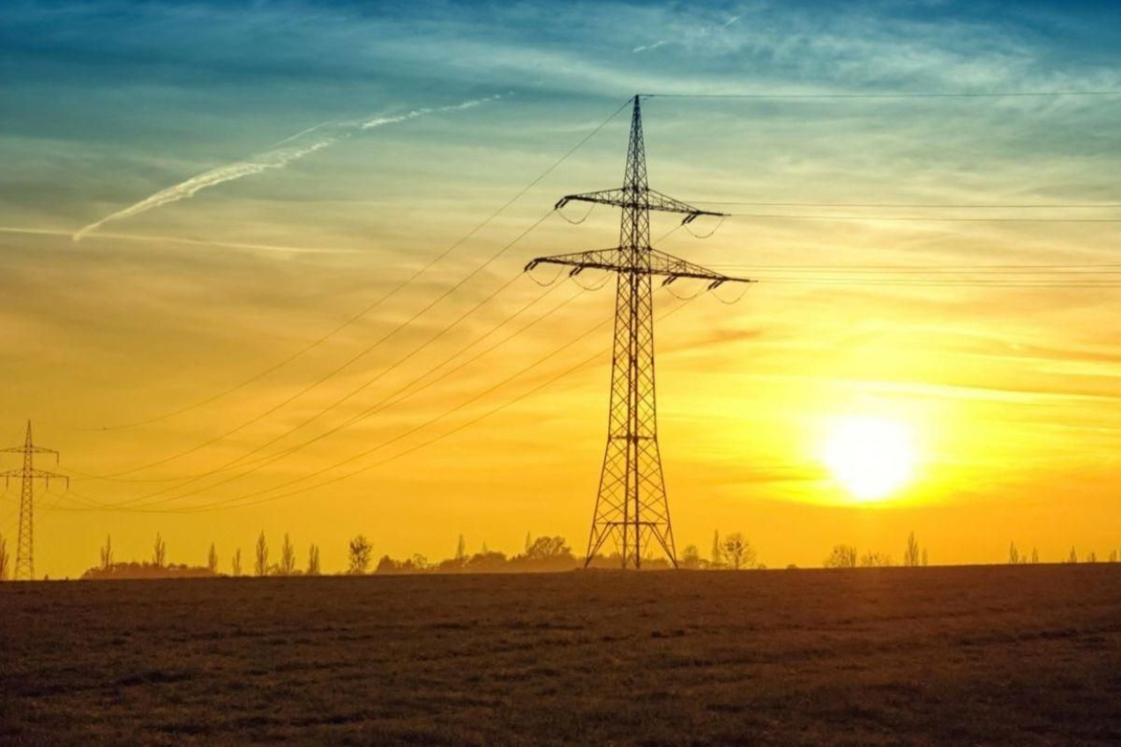 Un poste de la línea eléctrica en Extremadura.