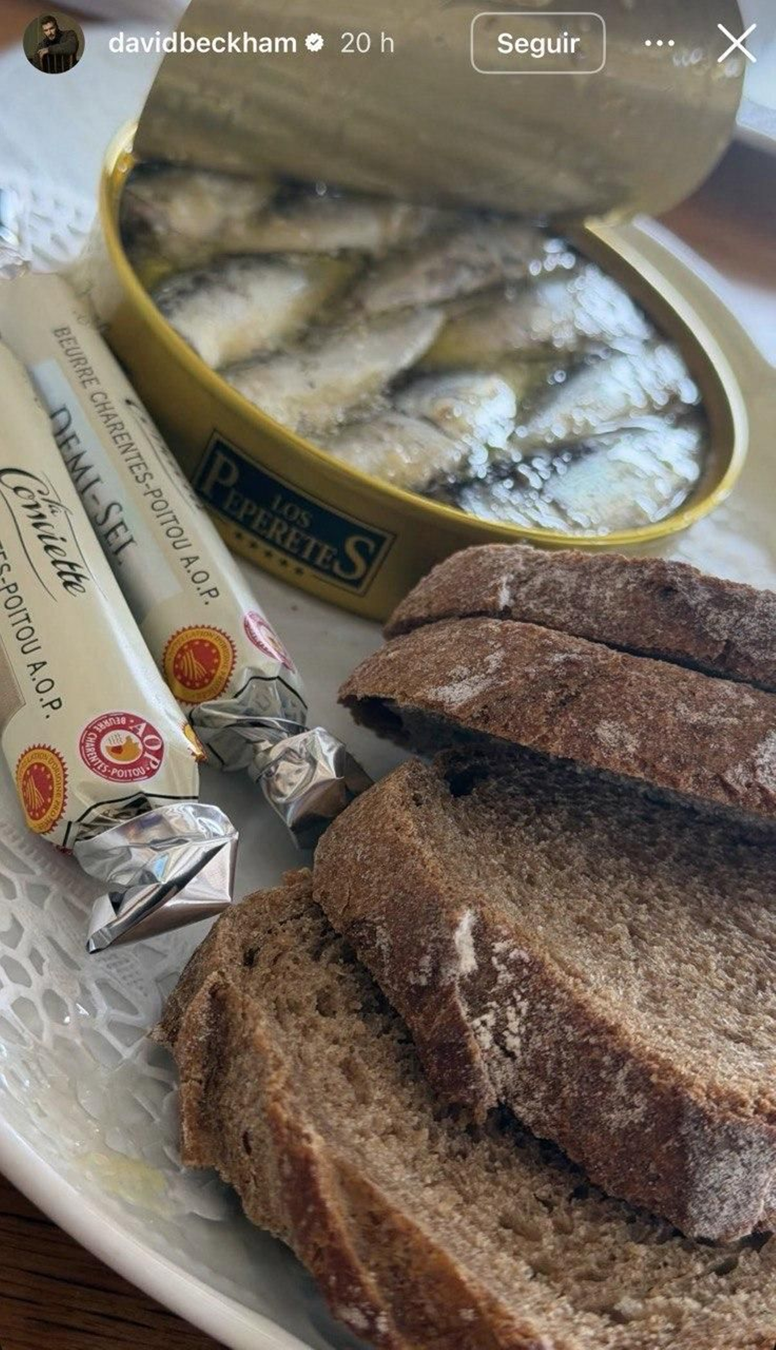 La lata de sardinillas compartida por David Beckham.