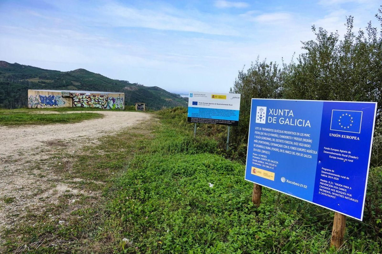 Uno de los depósitos instalados para captar agua en caso de incendio.