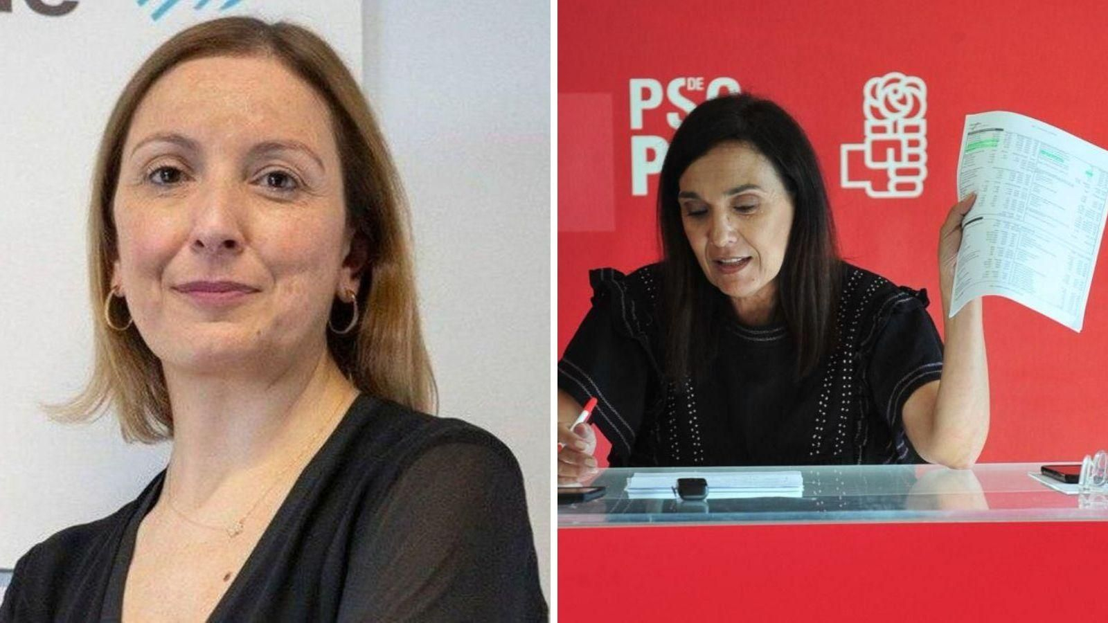 A portavoz do PP no Concello de Ourense e candidata á Alcaldía, Ana Méndez, a esquerda, e a parlamentaria do PSOE, Carmen Dacosta, a dereita.