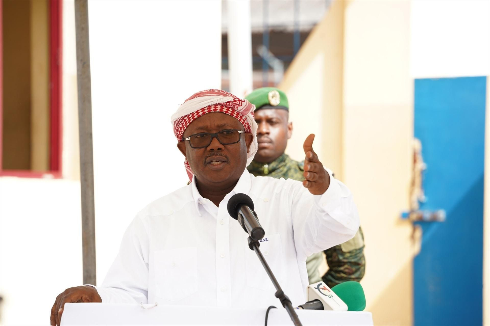 El presidente de Guinea derrocado, durante un acto público