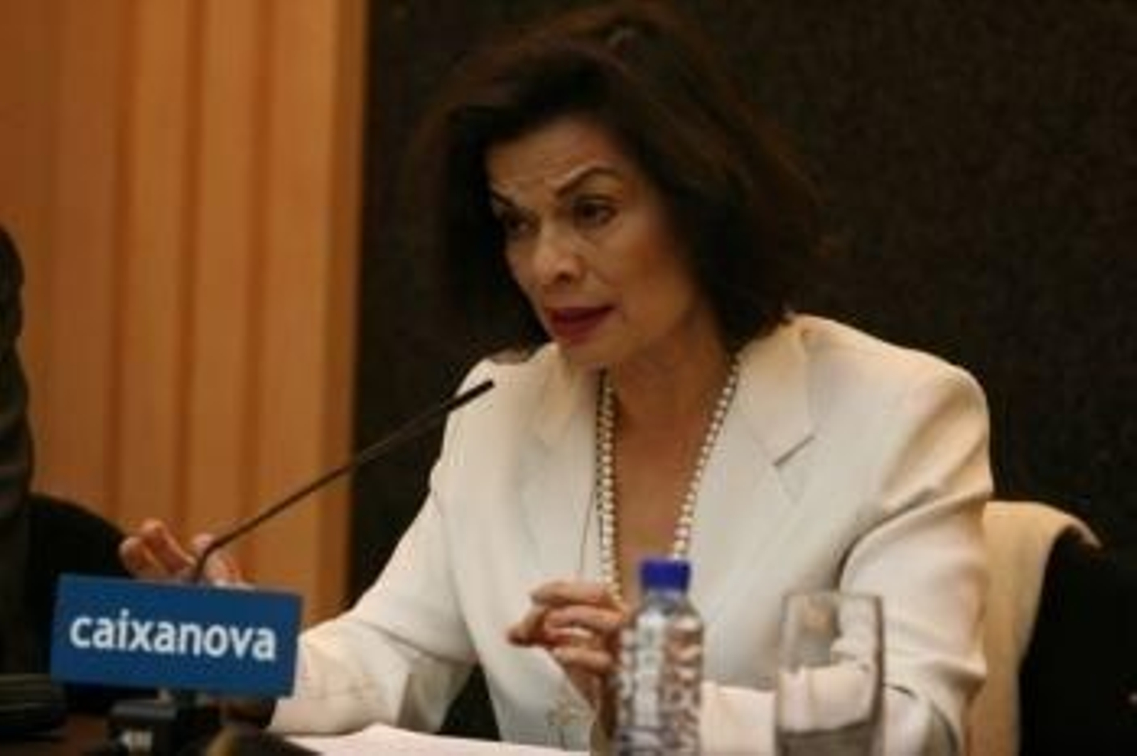 Bianca Jagger, durante una conferencia en Ourense. (Foto: Archivo)