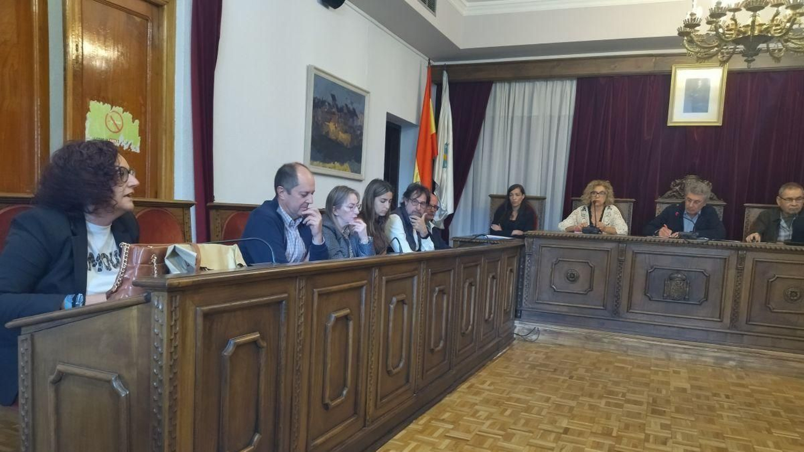 Intervención de la nacionalista Noa Fernández, a la izquierda, en el pleno de este jueves.