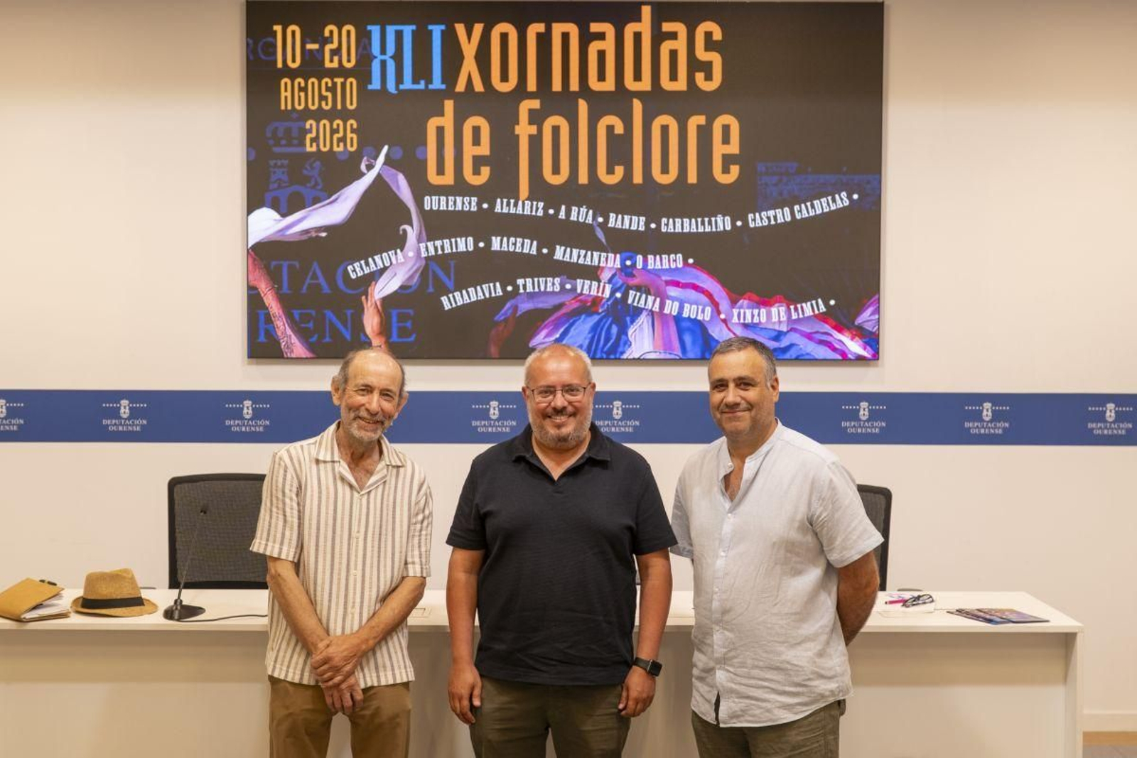 Xulio Fernández e Xavier Álvarez con César Fernández.
