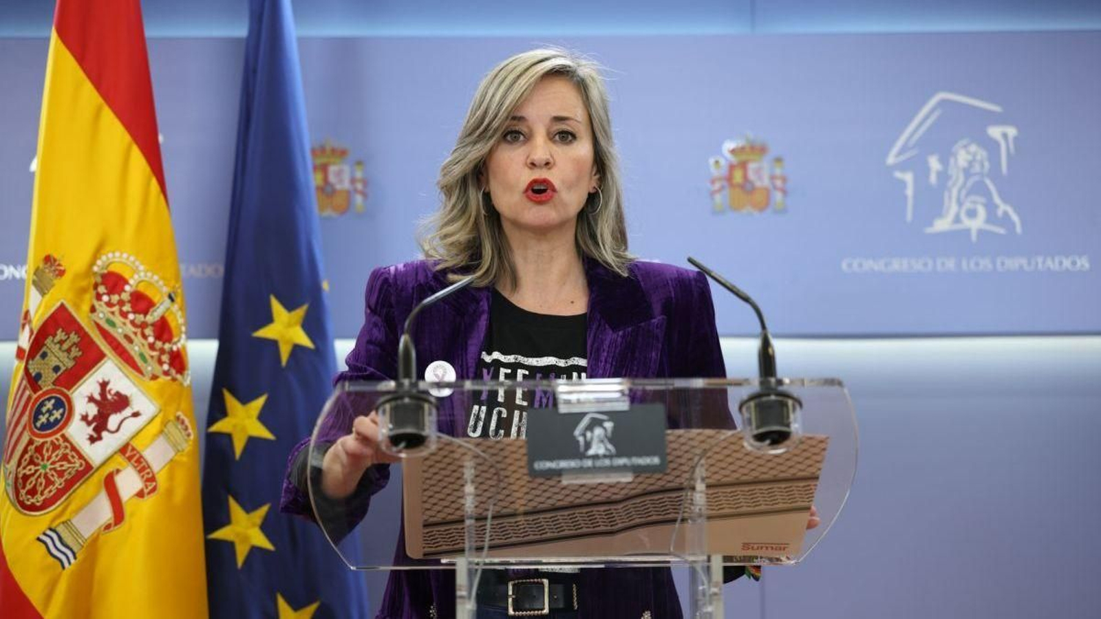 La portavoz de Sumar, Verónica Martínez Barbero.