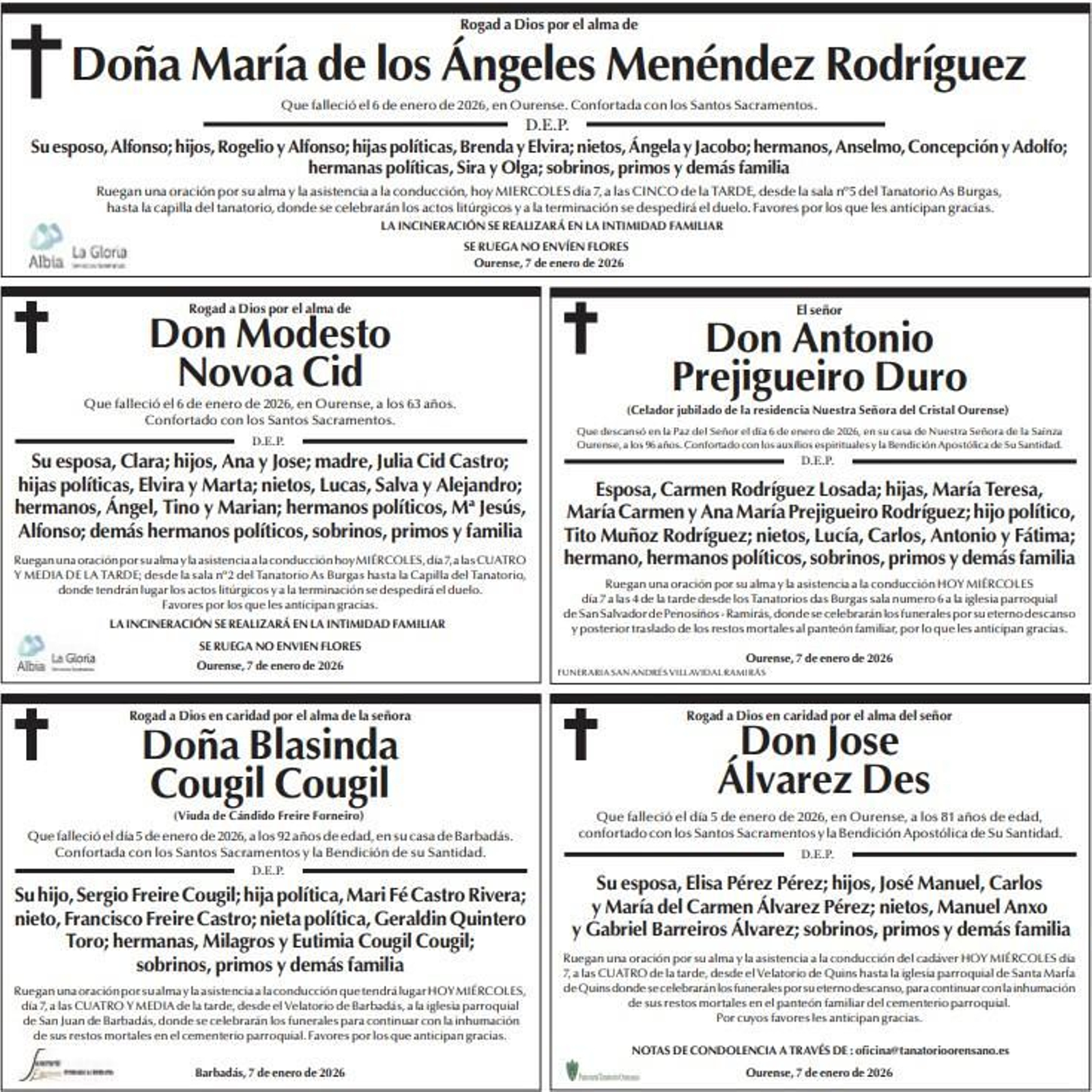 Las despedidas de este miércoles en La Región