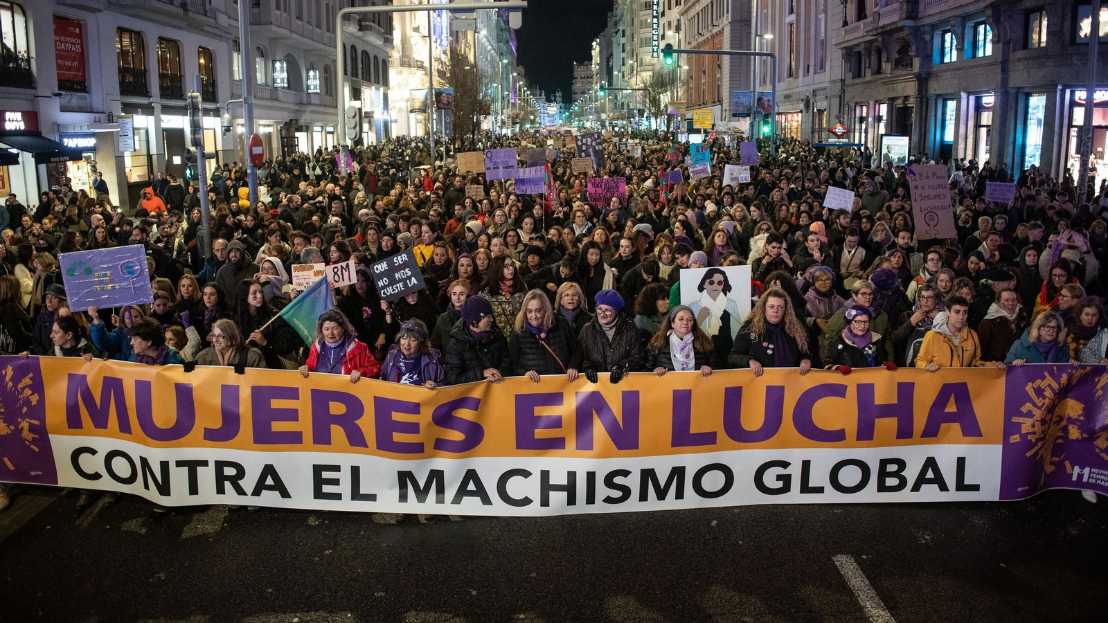 Manifestación contra la violencia de género celebrada el 8 de marzo en Madrid.
