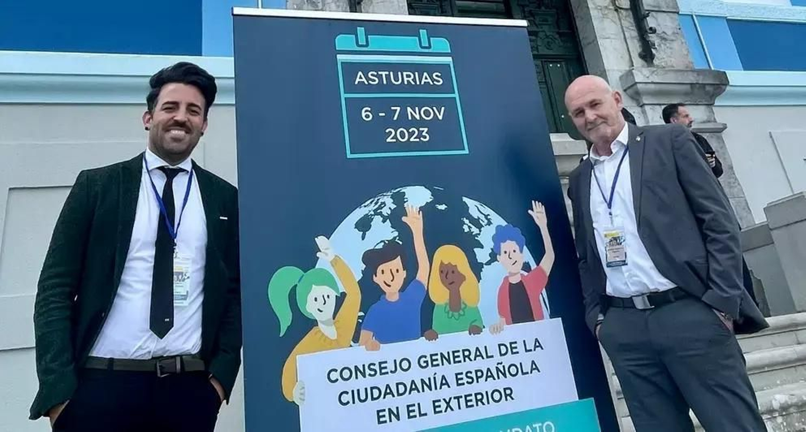 José Álvarez, (izquierda) gerente de la Coordinadora Federal de Alemania y su presidente, Antonio Espinosa (derecha), impulsora del hermanamiento.