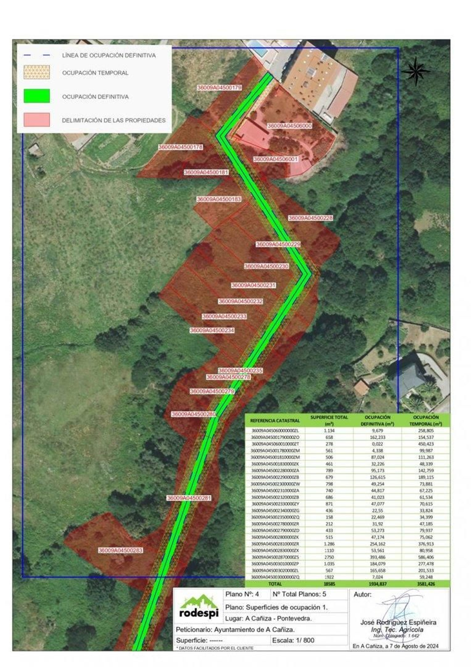 Plano de las parcelas a expropiar, 23 en total para acometer el proyecto.