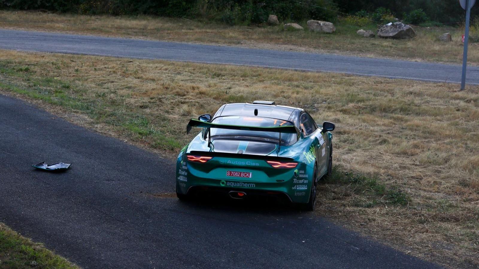 El coche de Fontán tras el accidente.