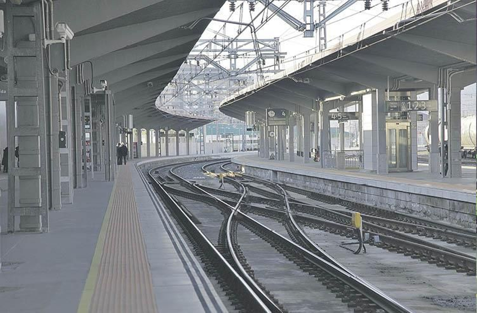 Playa de vías de la estación.