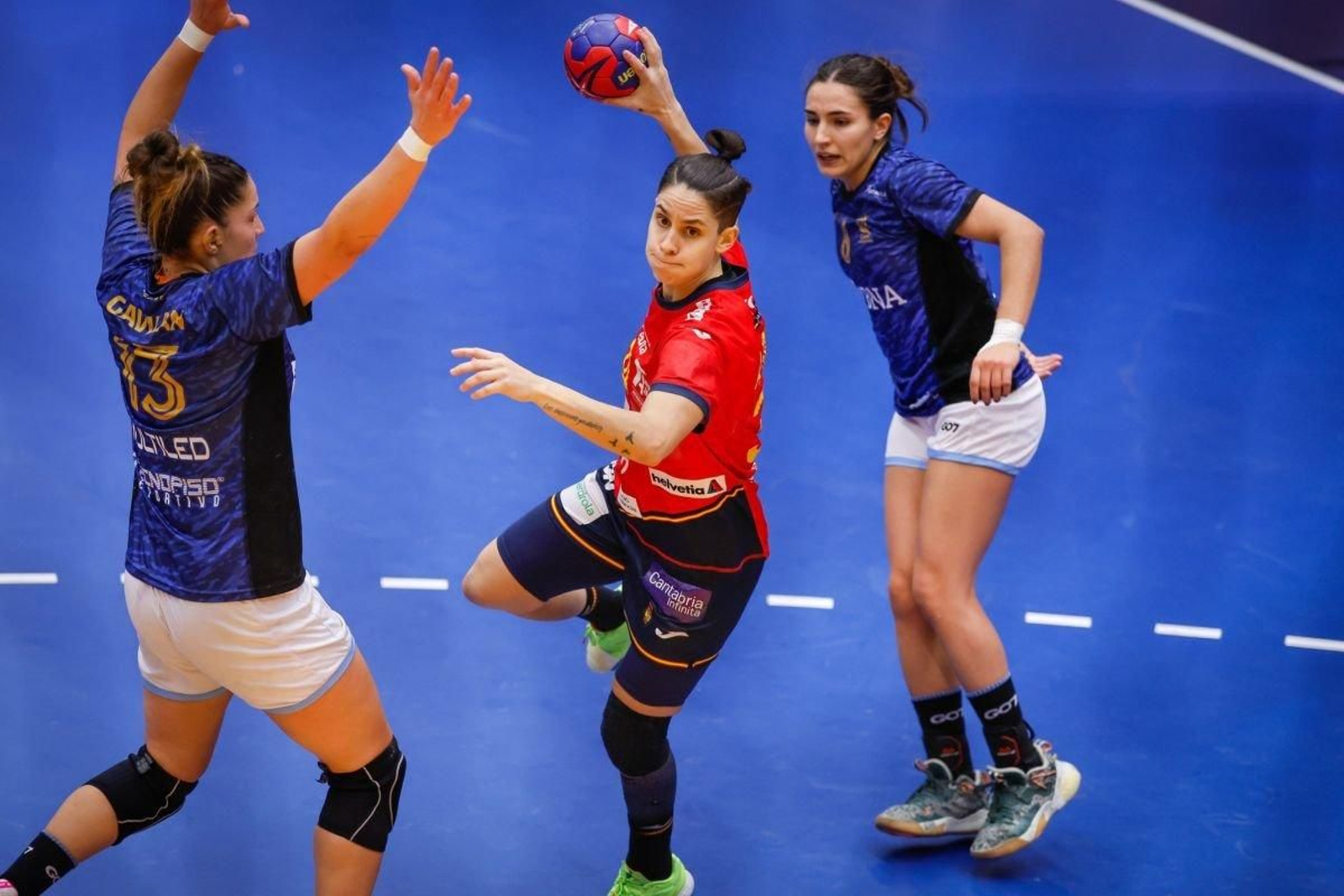 La gallega Alicia Fernández, en el partido contra Argentina.