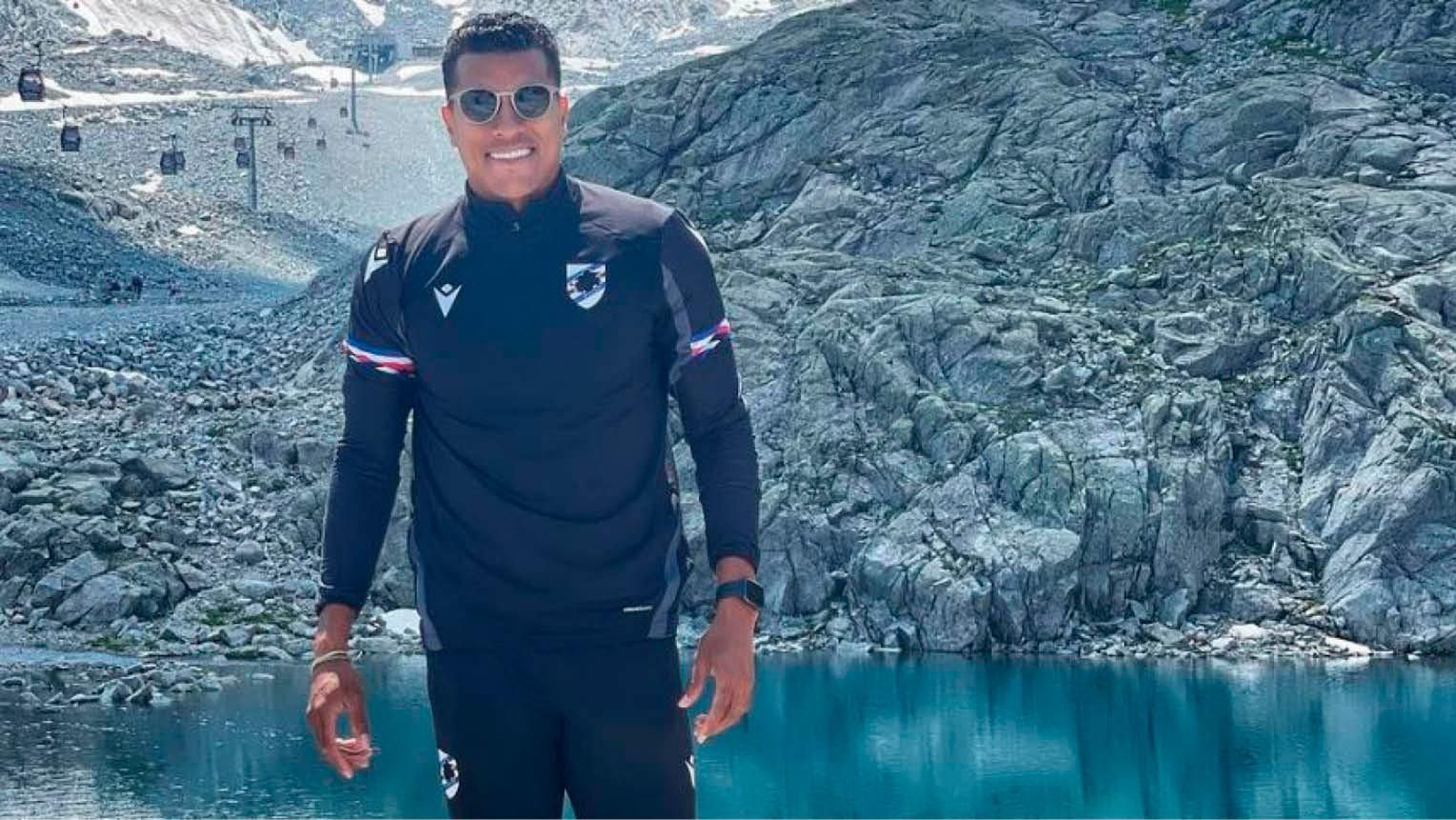 Jeison Murillo, durante la pretemporada con la Sampdoria, que ahora lo tiene entrenando como centrocampista con el filial.