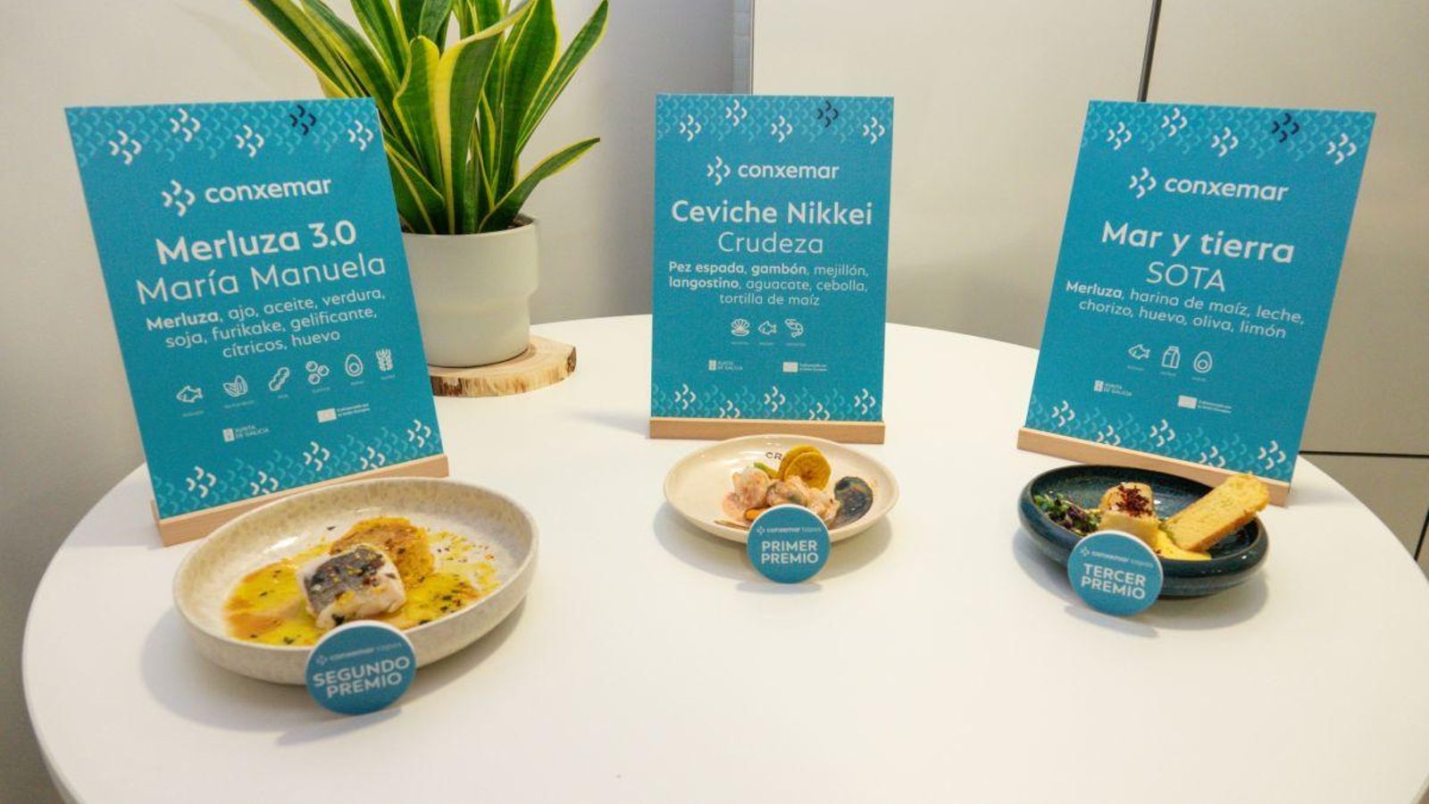 Elaboraciones de los tres finalistas de Conxemar Tapas