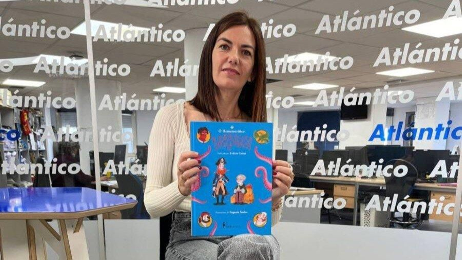 Ledicia Costas visitou o set de Atlántico TV.