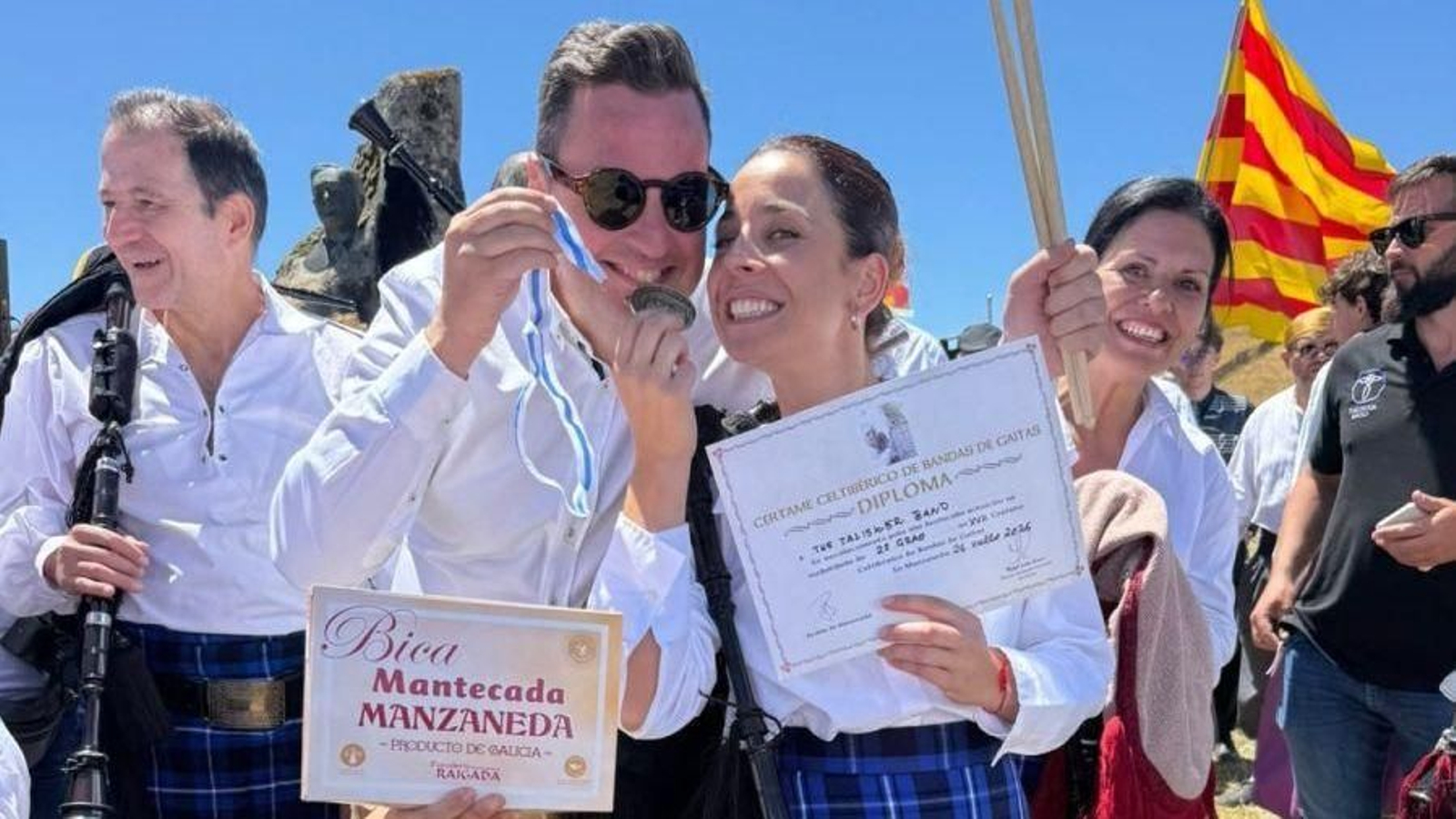 Jhonatan Ferreira en el Certamen de Bandas de Gaitas de Manzaneda