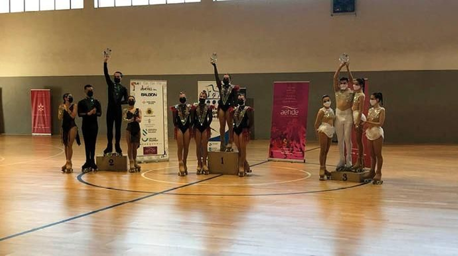 El podio de la Copa Gallega en la categoría de cuartetos (AEHDE).