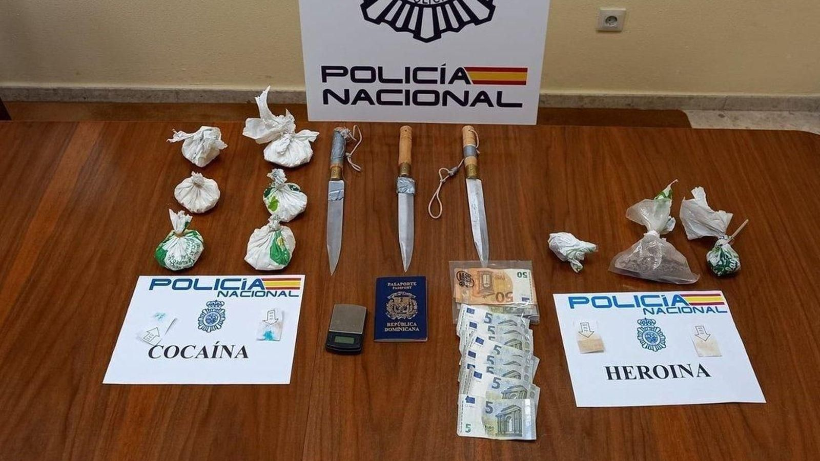 La droga intervenida en la operación de Eiroás.