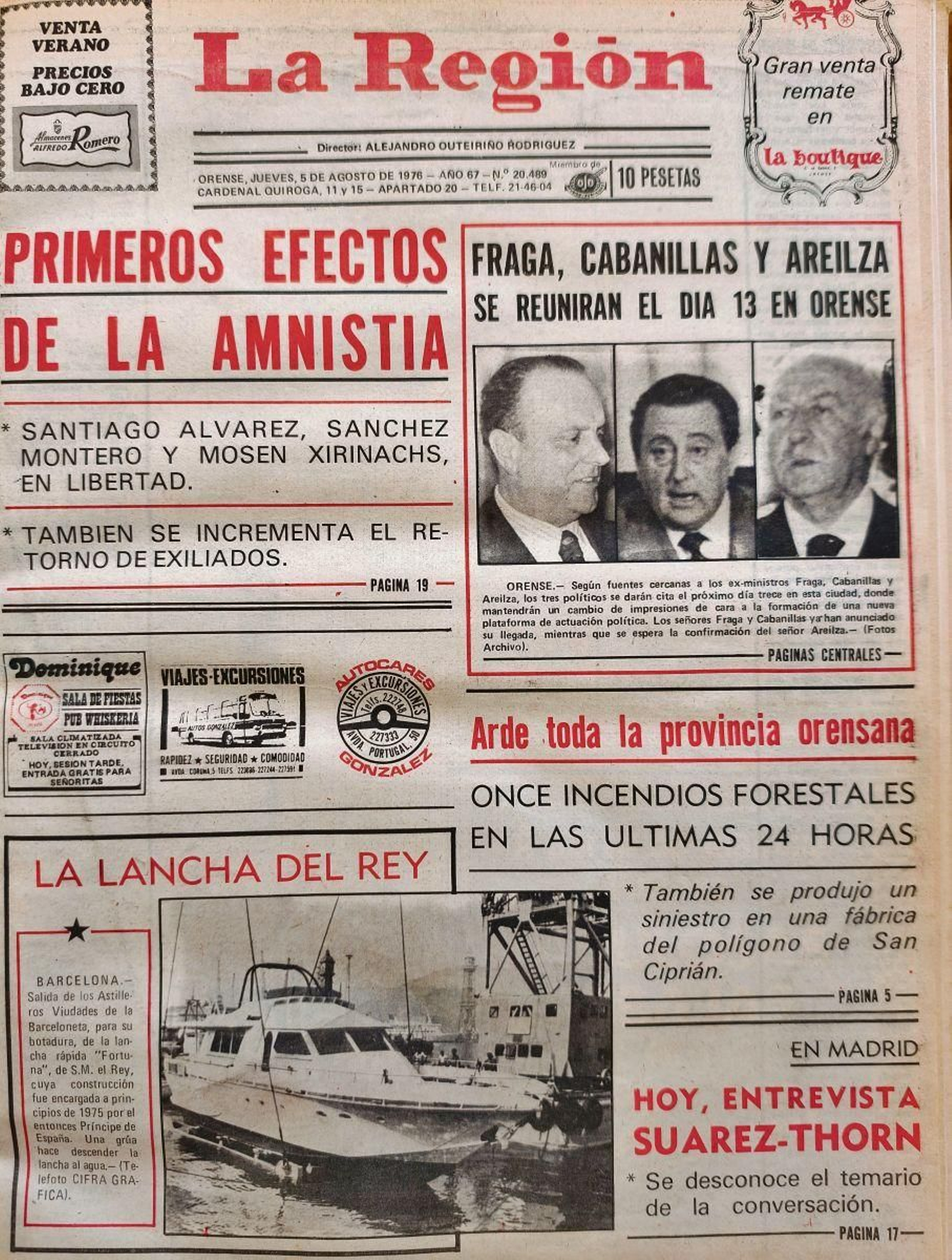 Primera página del 5 de julio de 1976.