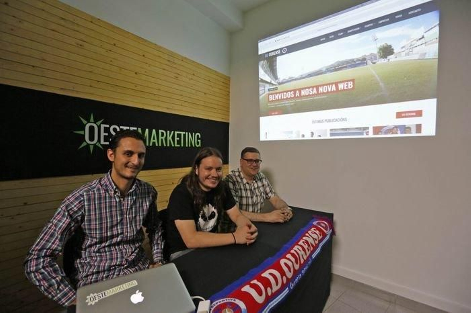 Luis Estévez, Rubén Conde y Damián Domínguez, en la presentación.
