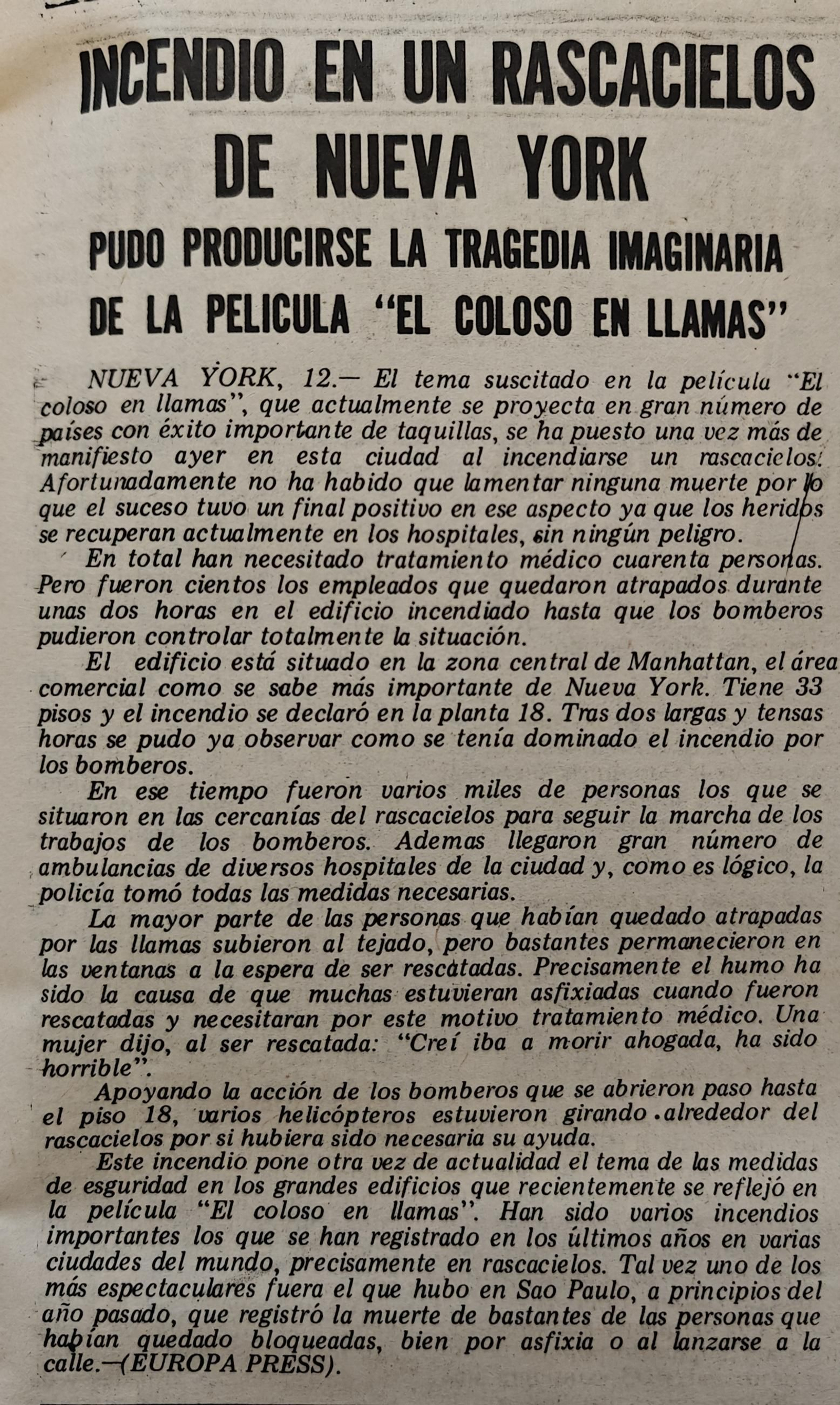 Noticias escaneadas del periódico La Región de 1975