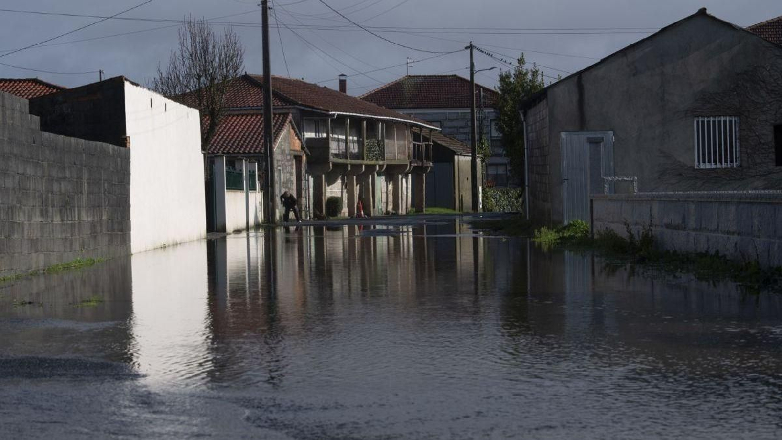 A aldea de Cardeita (Sandiás), anegada o 3 de febreiro.