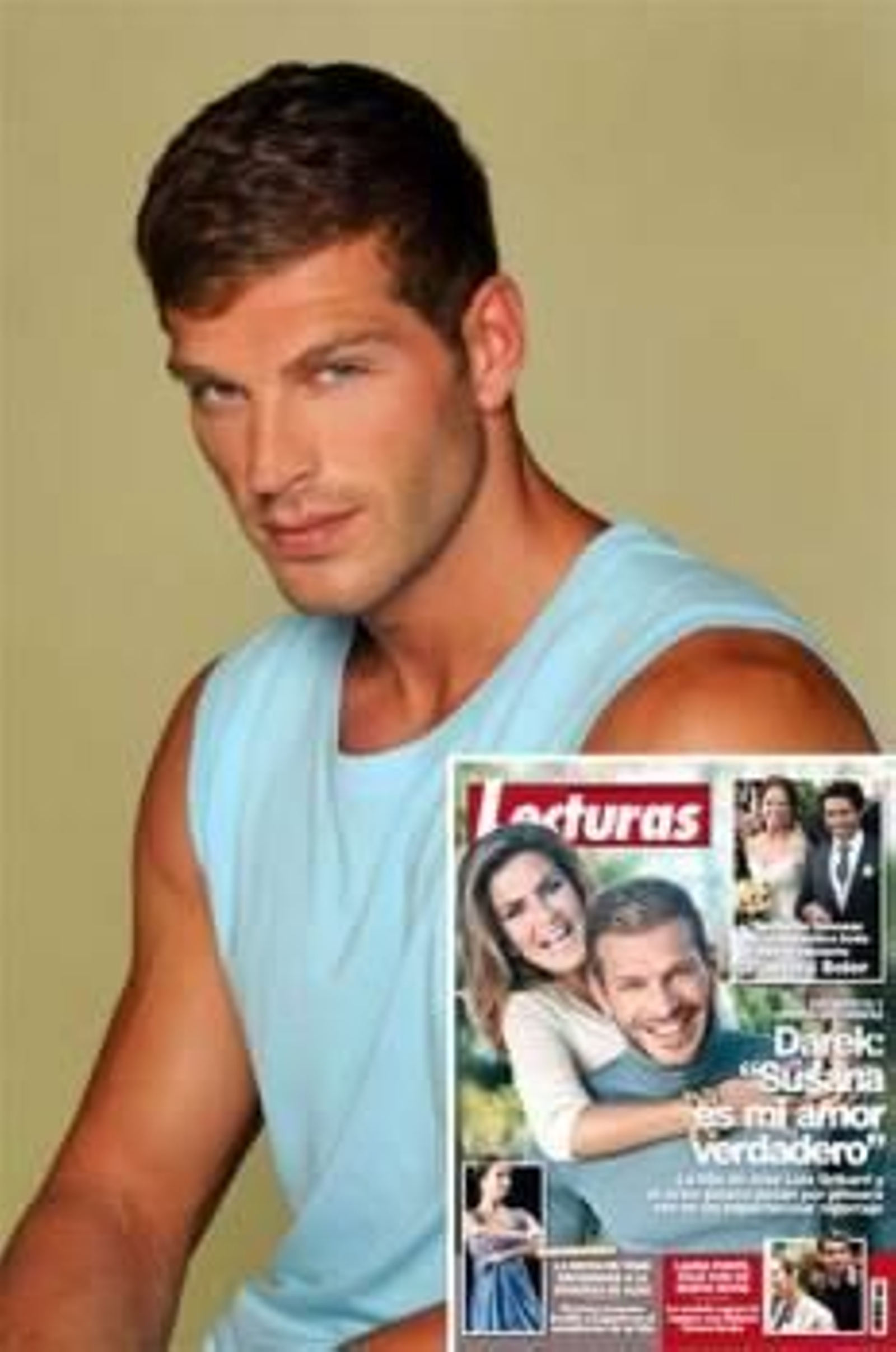 Darek y Susana Uribarri en la portada de 'Lecturas', y un retrato del famoso modelo