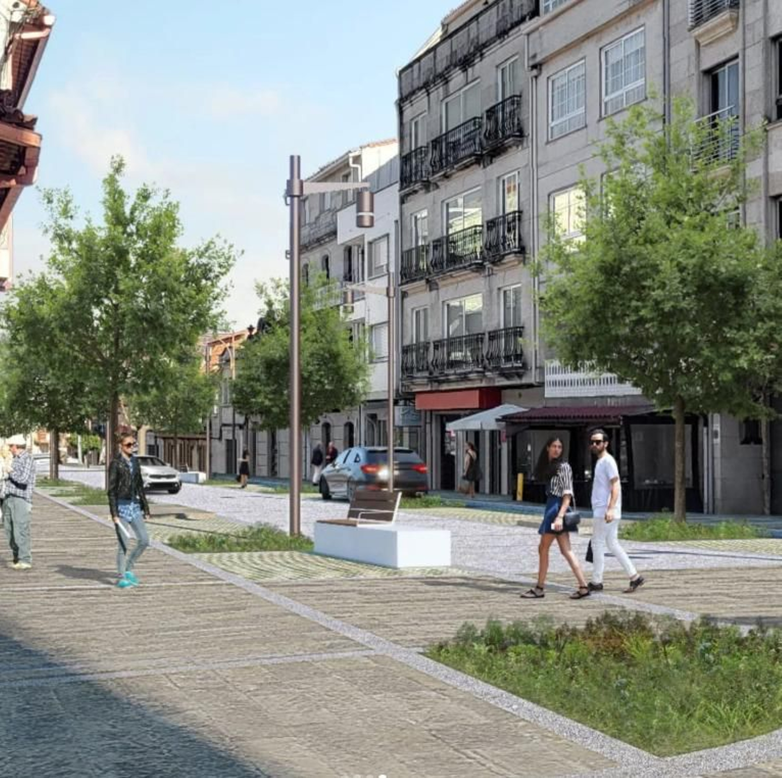 Infografía que muestra el resultado final de las obras de mejora en Roxelio Landeiro.