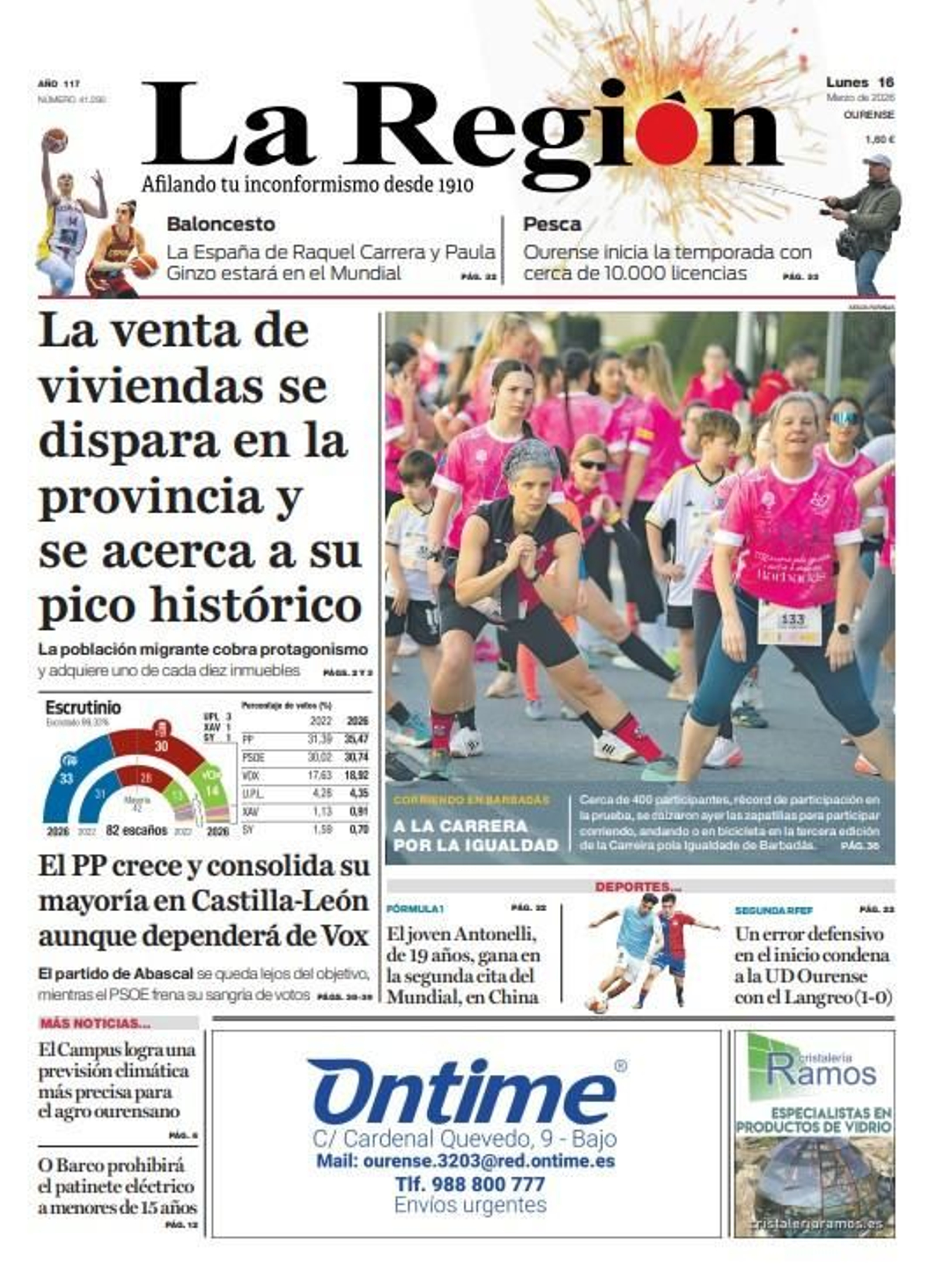 Los titulares de este lunes de La Región