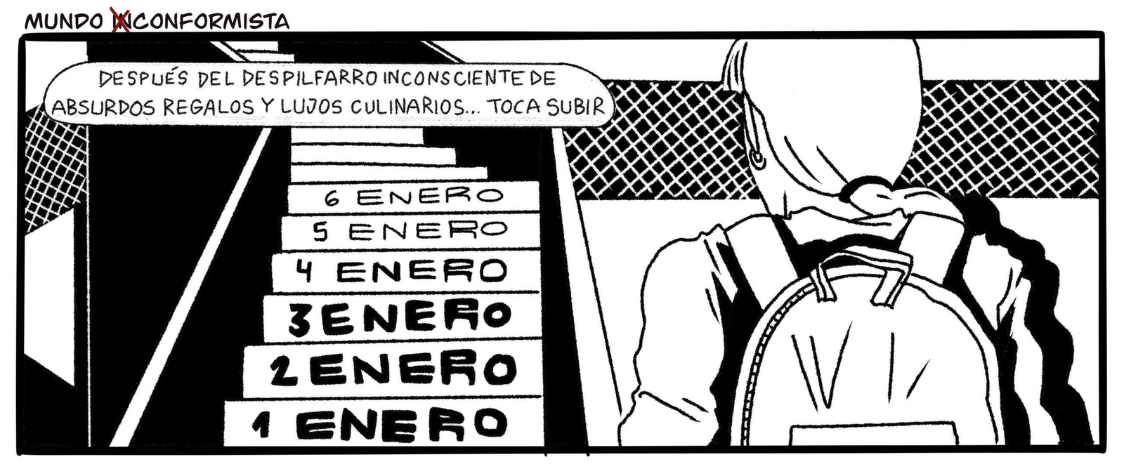 Tiras gráficas en enero de 2026: Mundo (in)conformista, por @txarka.ilustración