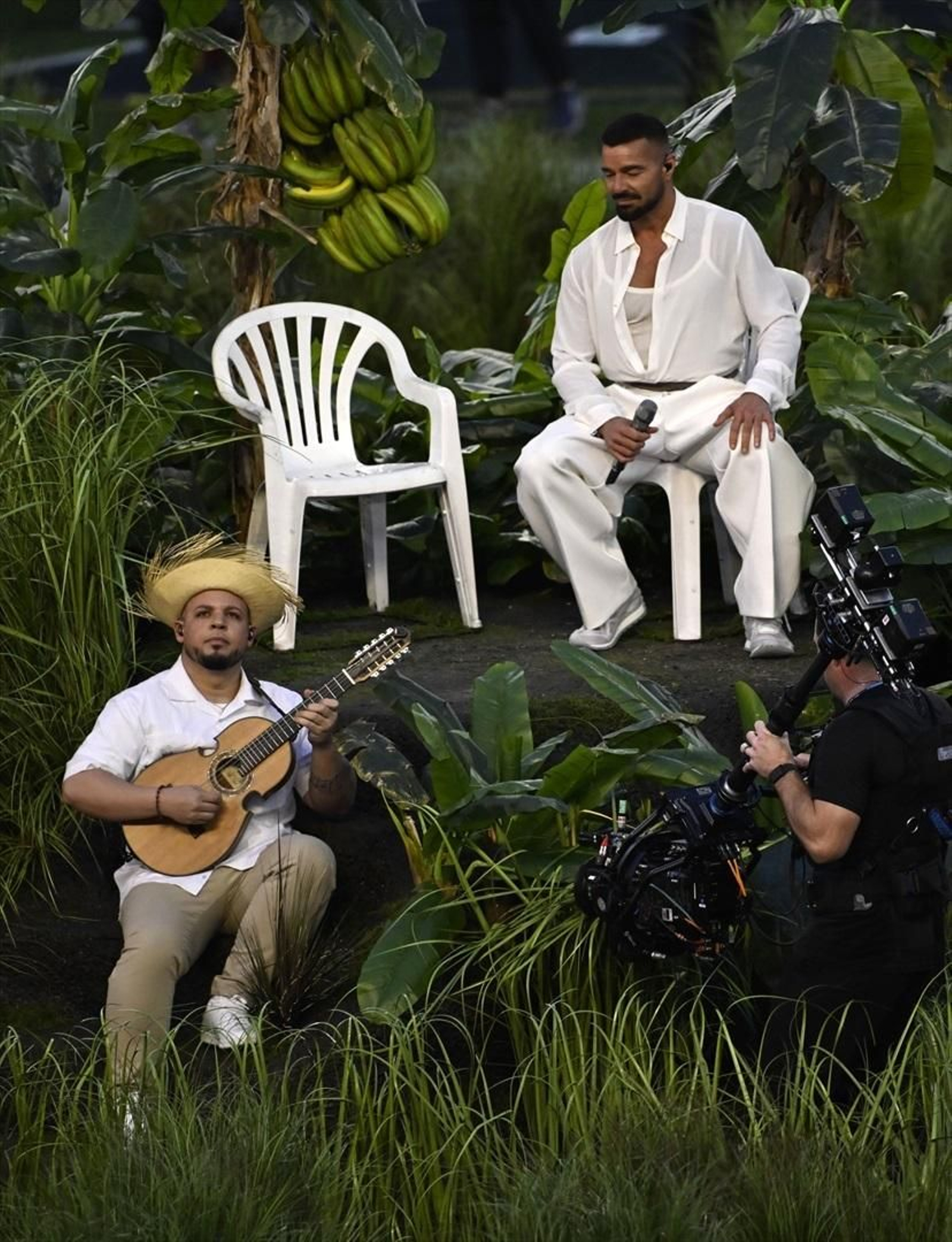 Ricky Martín durante el show del Super Bowl LX.