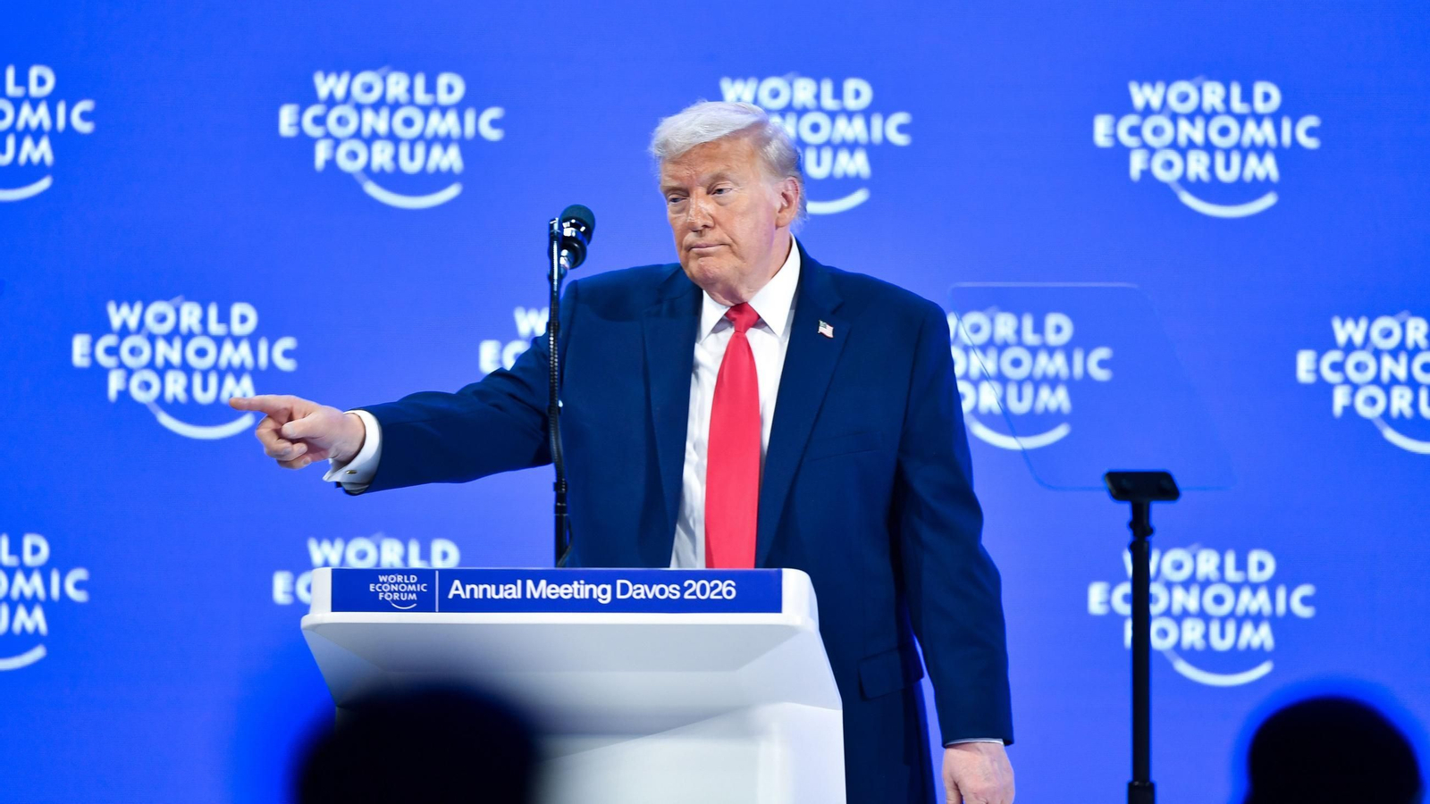 El presidente de Estados Unidos, Donald Trump, se dirige a la Reunión Anual del Foro Económico Mundial en Davos, Suiza, el 21 de enero de 2026.