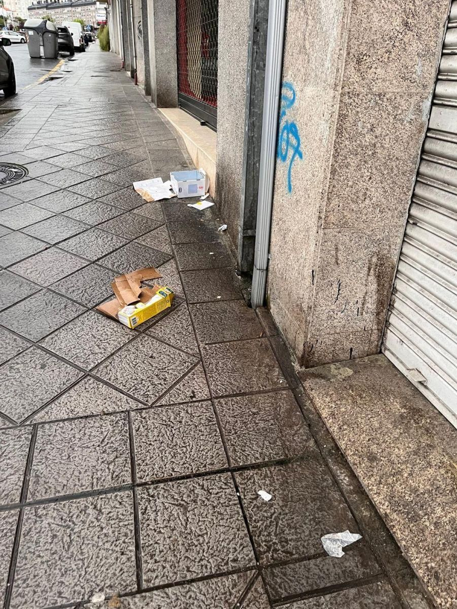 Suciedad en la avenida Otero Pedrayo