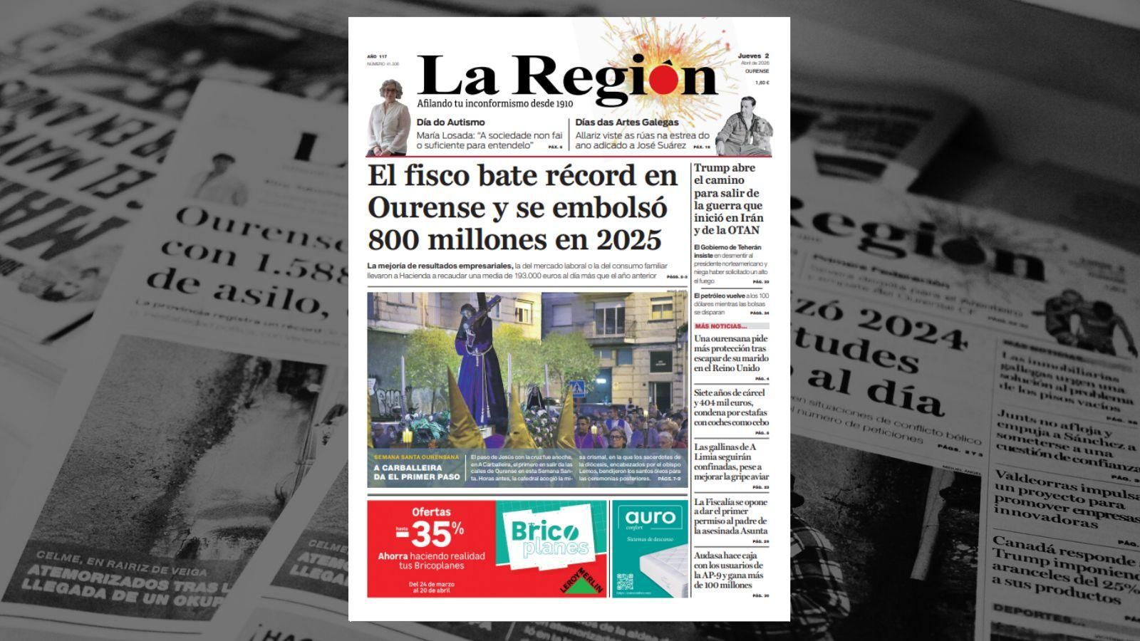 Los titulares de La Región de este jueves, 2 de abril