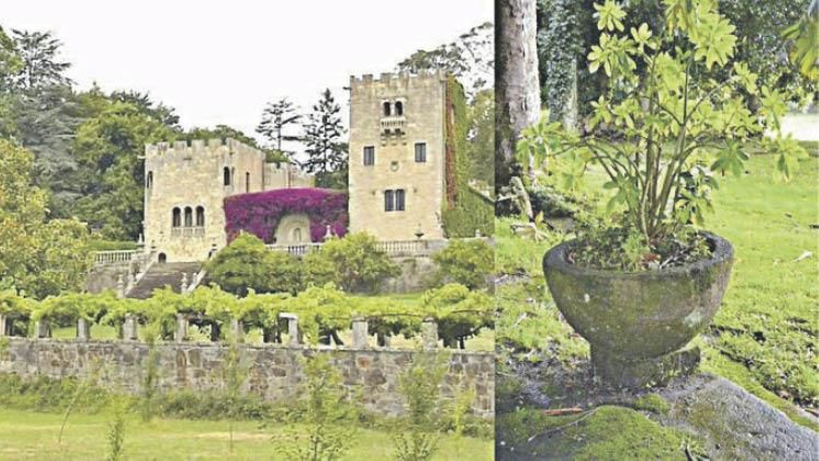 El Pazo (i) y el macetero (d).