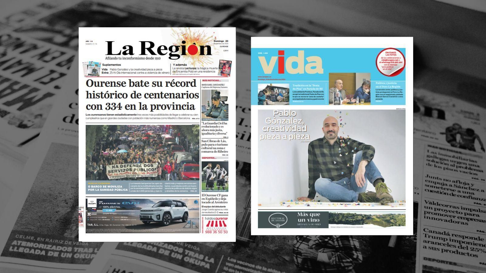 Los titulares de La Región de este domingo, 23 de noviembre